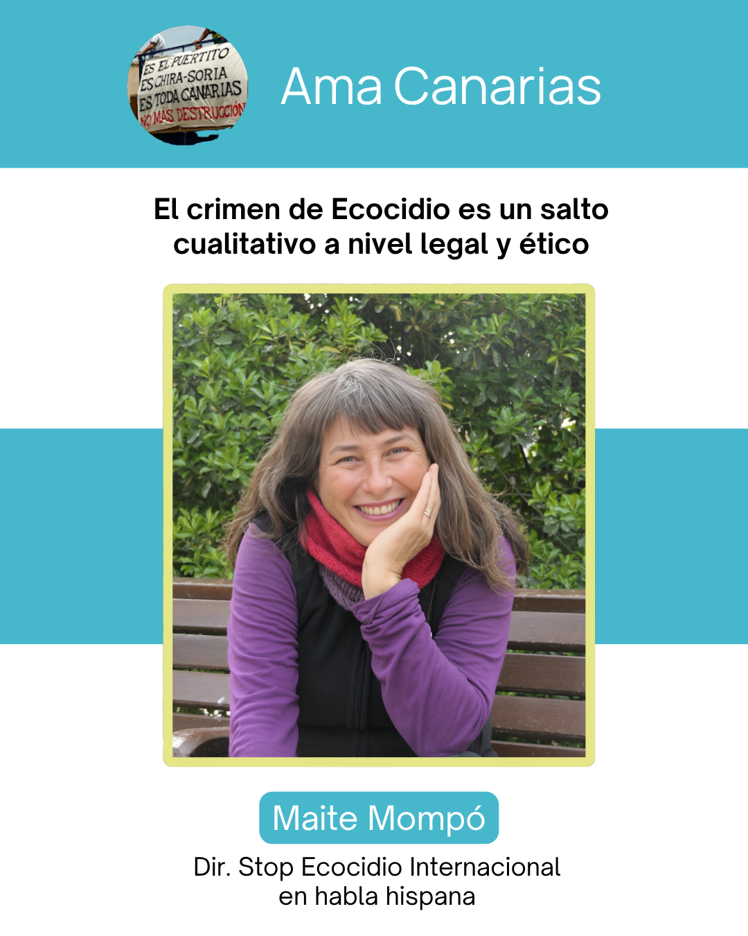 Maite Mompó from Stop Ecocide on El Puertito de Adeje (Canary Island)