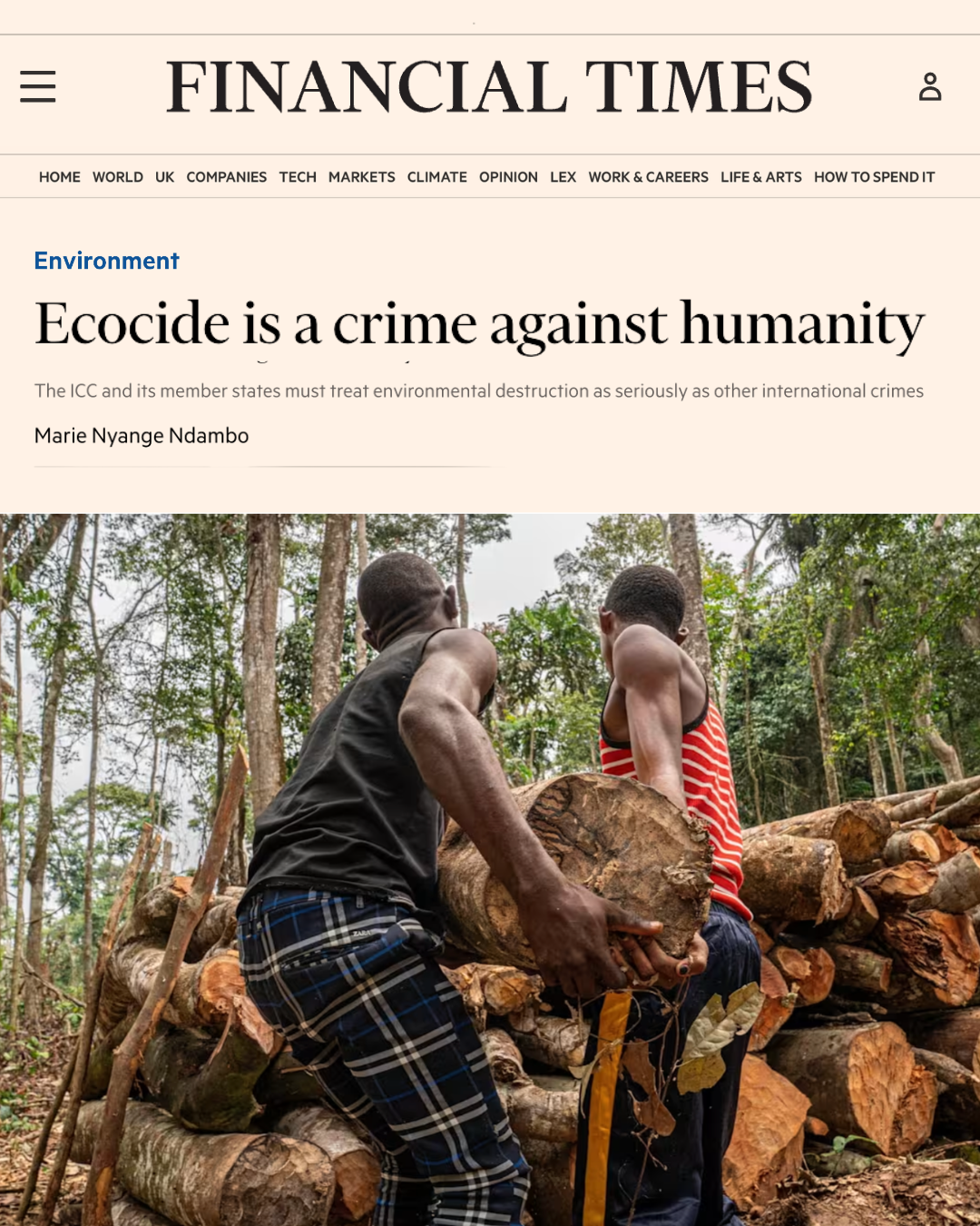 Ecocide is a crime against humanity