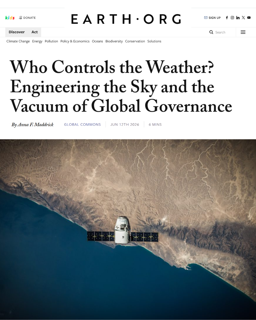 Who Controls the Weather? Engineering the Sky and the Vacuum of Global Governance