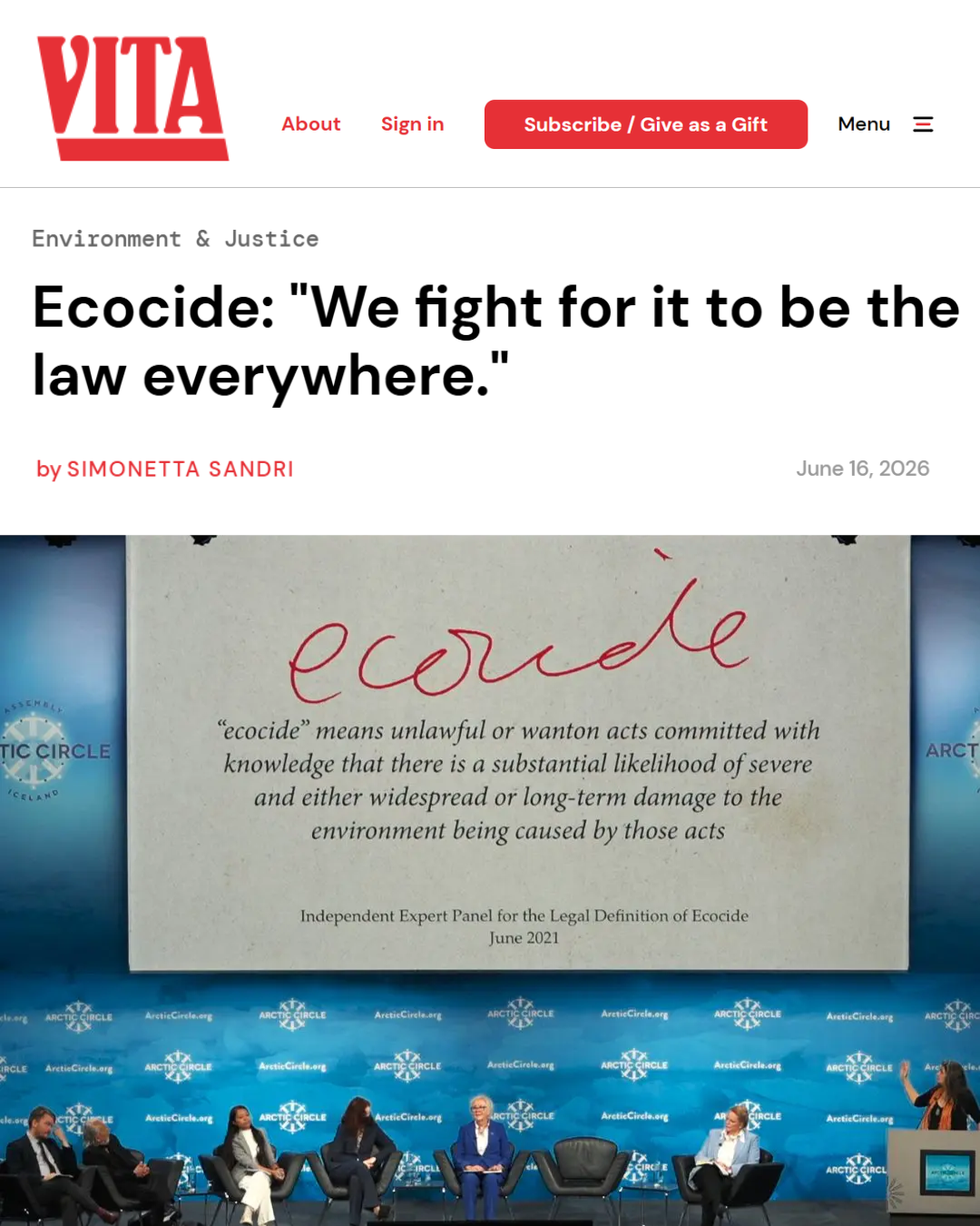 Ecocide, “we fight for it to be law everywhere.”