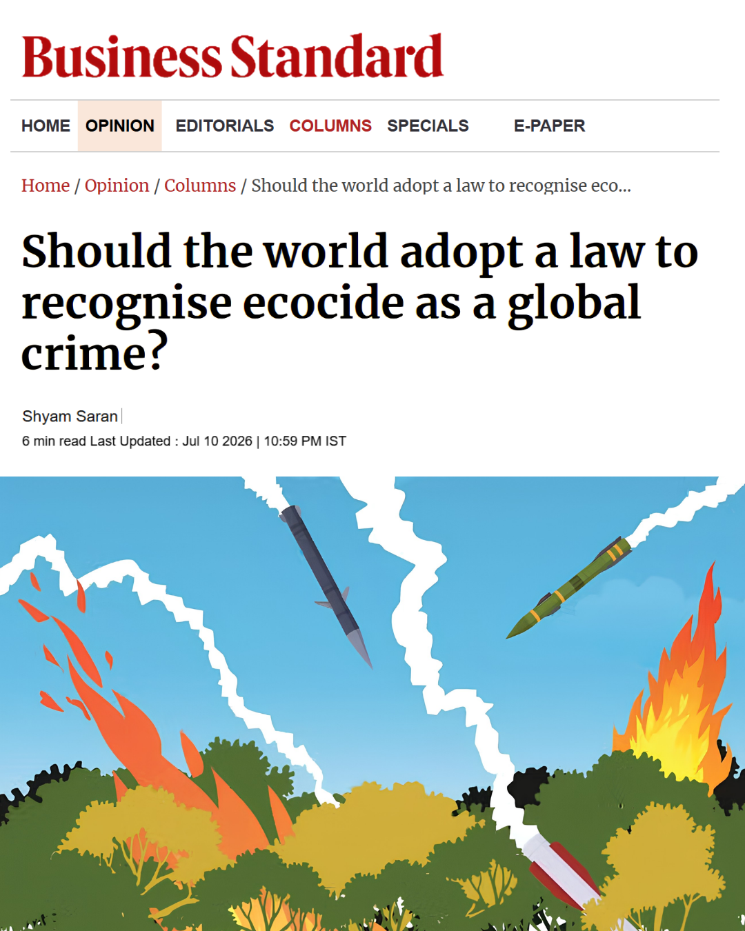 Should the world adopt a law to recognise ecocide as a global crime?
