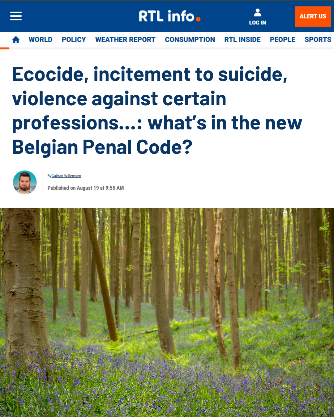 Ecocide, incitement to suicide, violence against certain professions…: what’s in the new Belgian Penal Code?