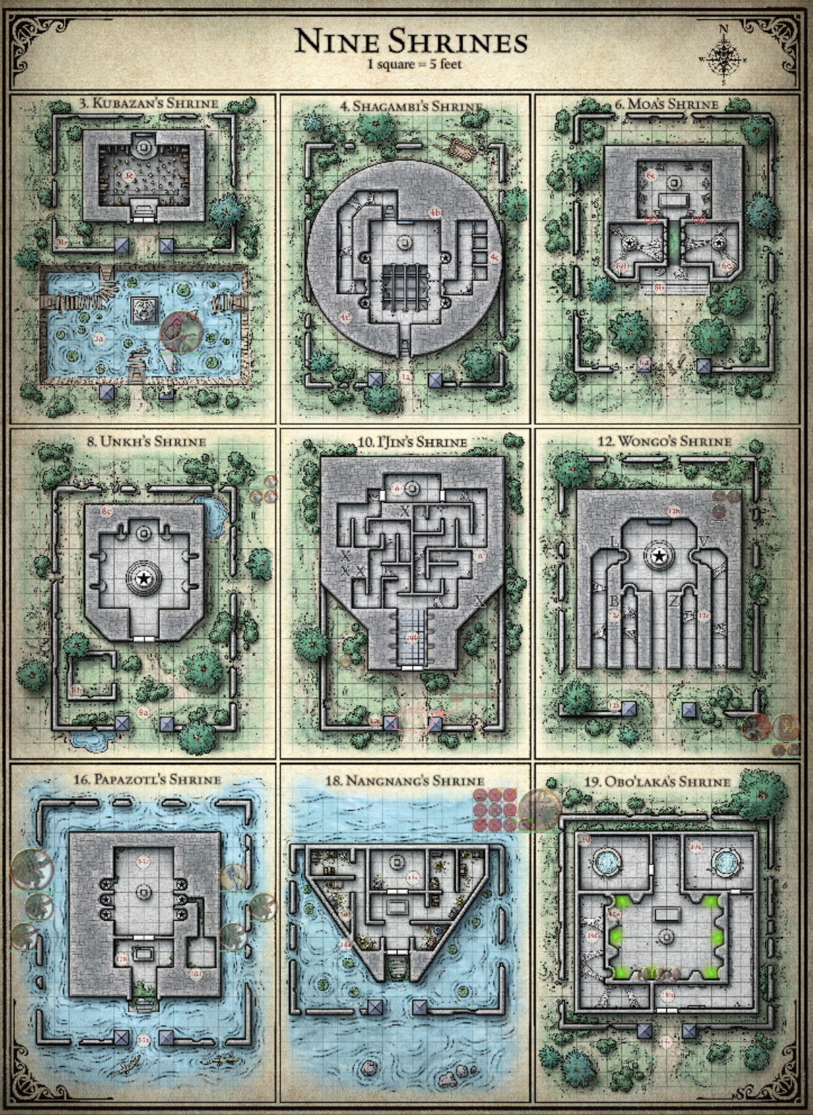 The 9 Temples tied to the main quest