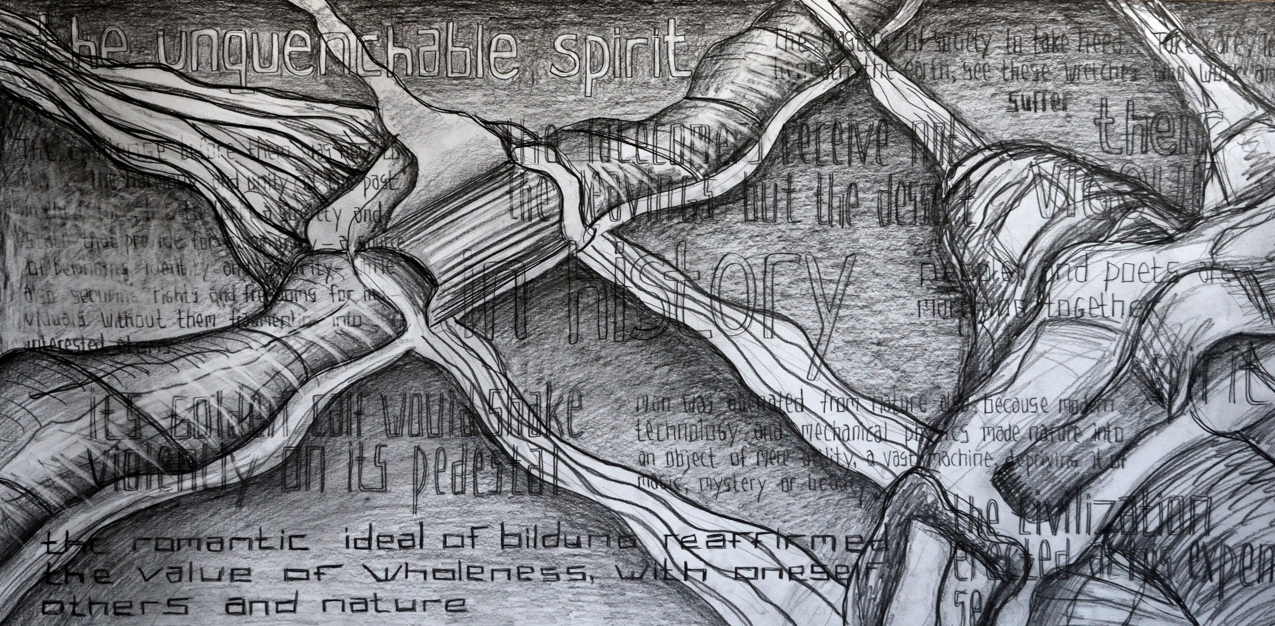 The Unquenchable Spirit of Self-Expression and Wholeness, pencil on paper, 70x140cm