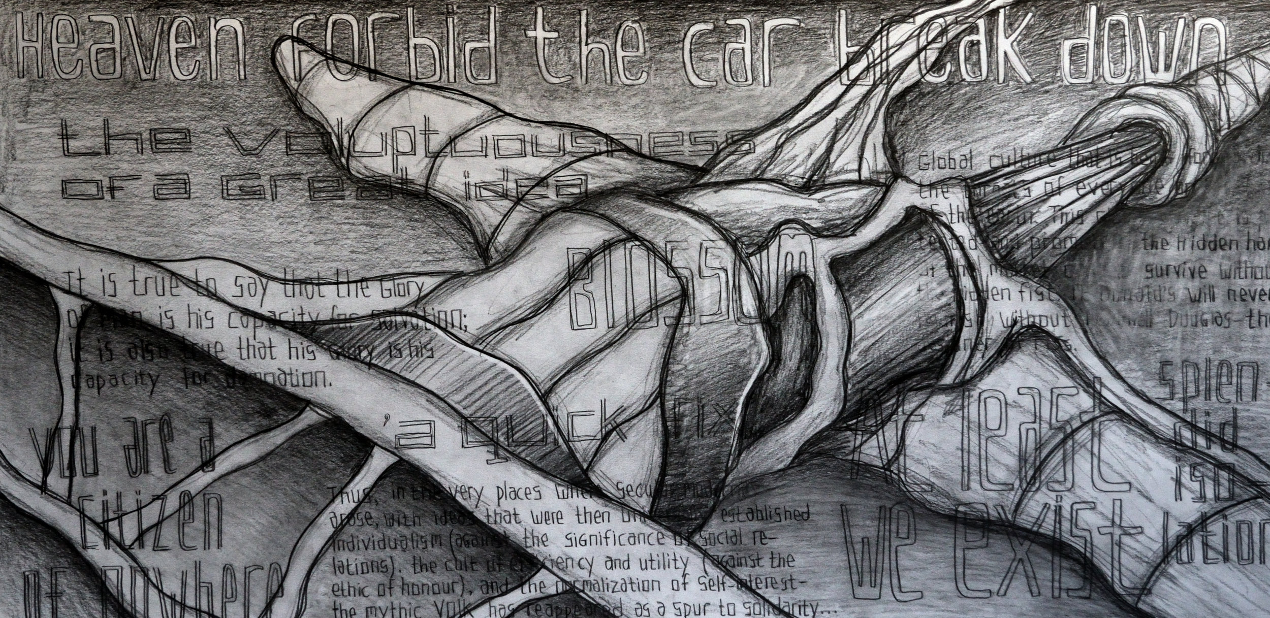 The Hidden Hand of The Citizen, pencil on paper, 70x140cm