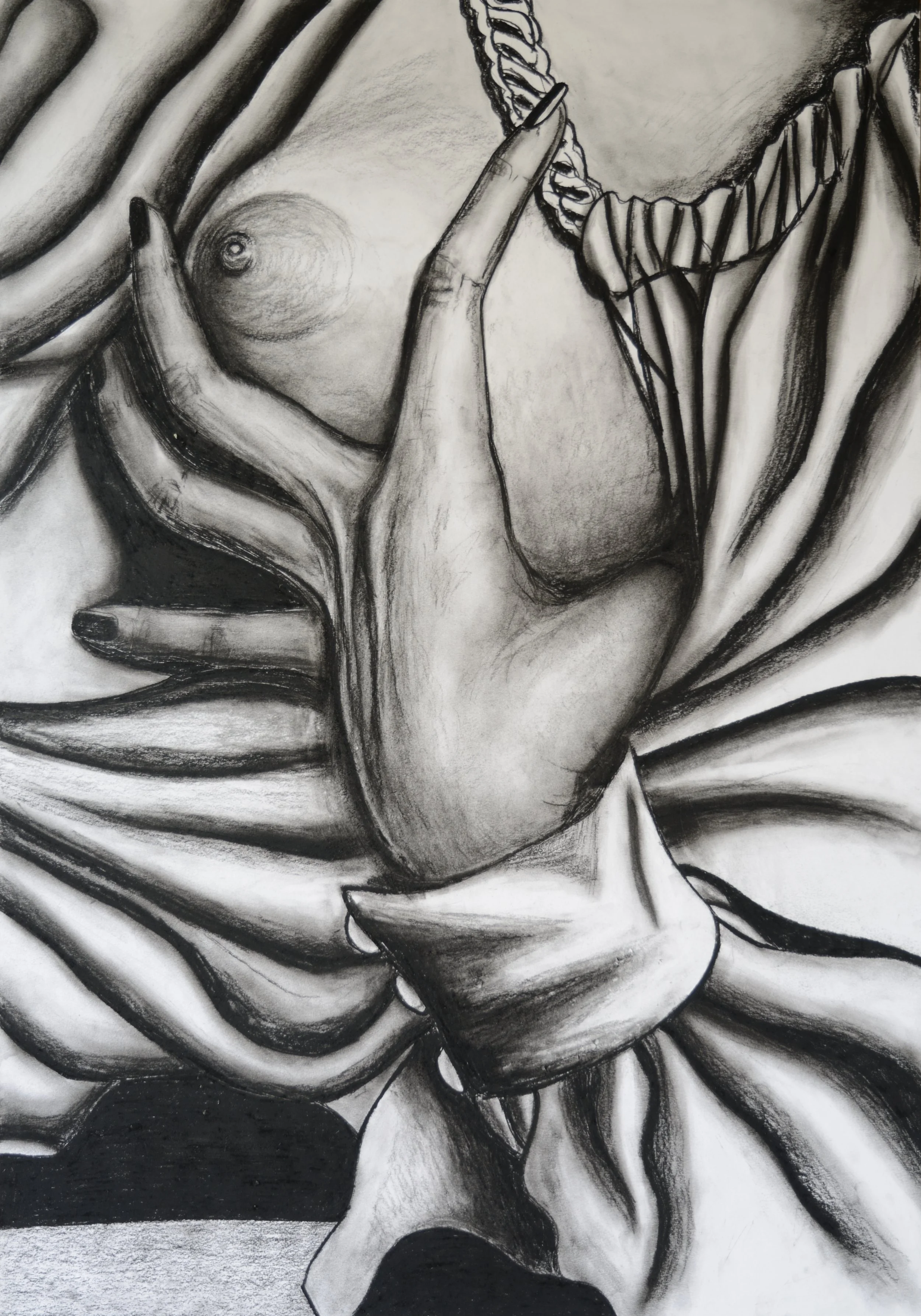 No Title, 100x70cm, conte on paper 