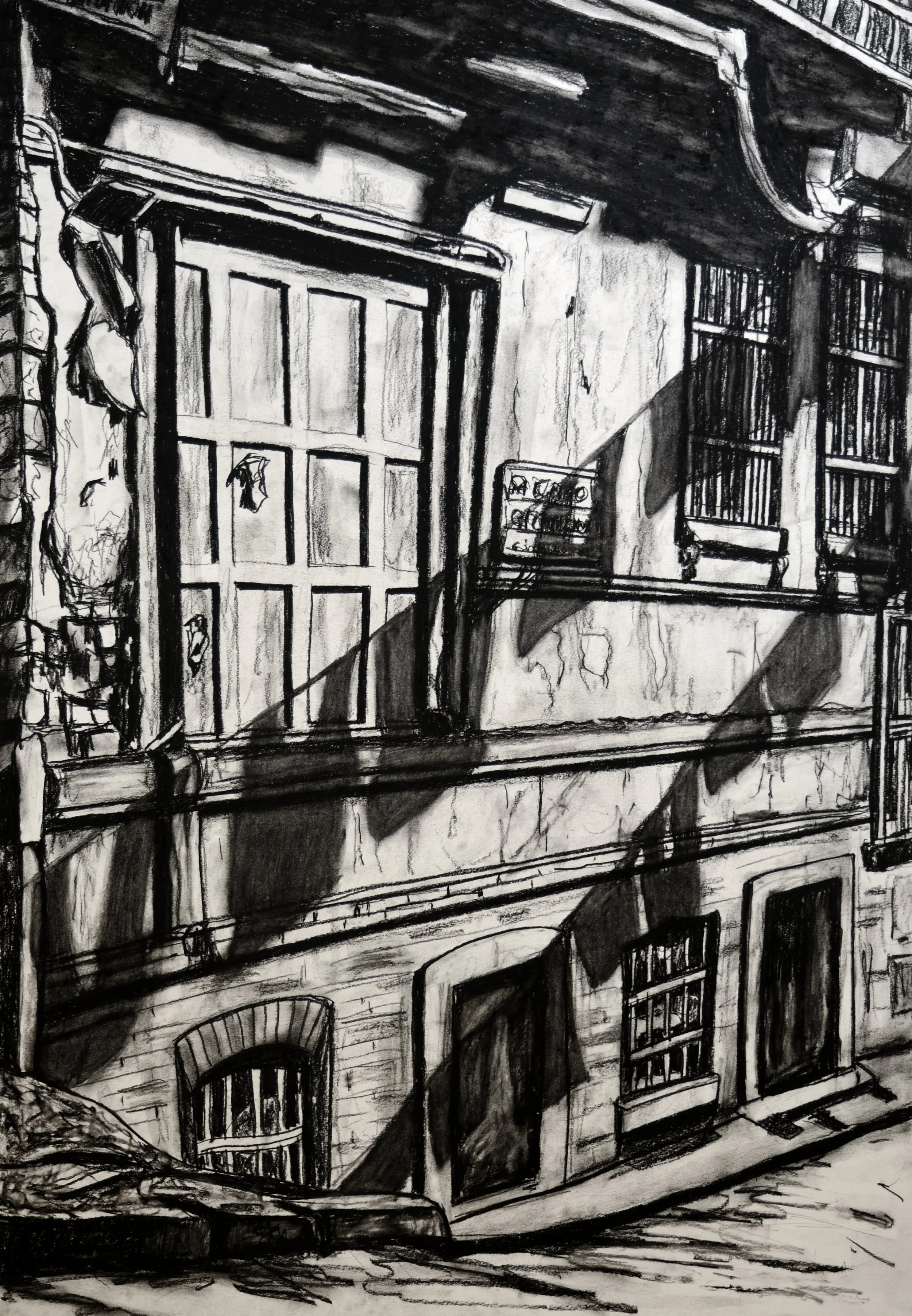 1. 2012 Dirty Laundry, 100x70cm, conte on paper .JPG