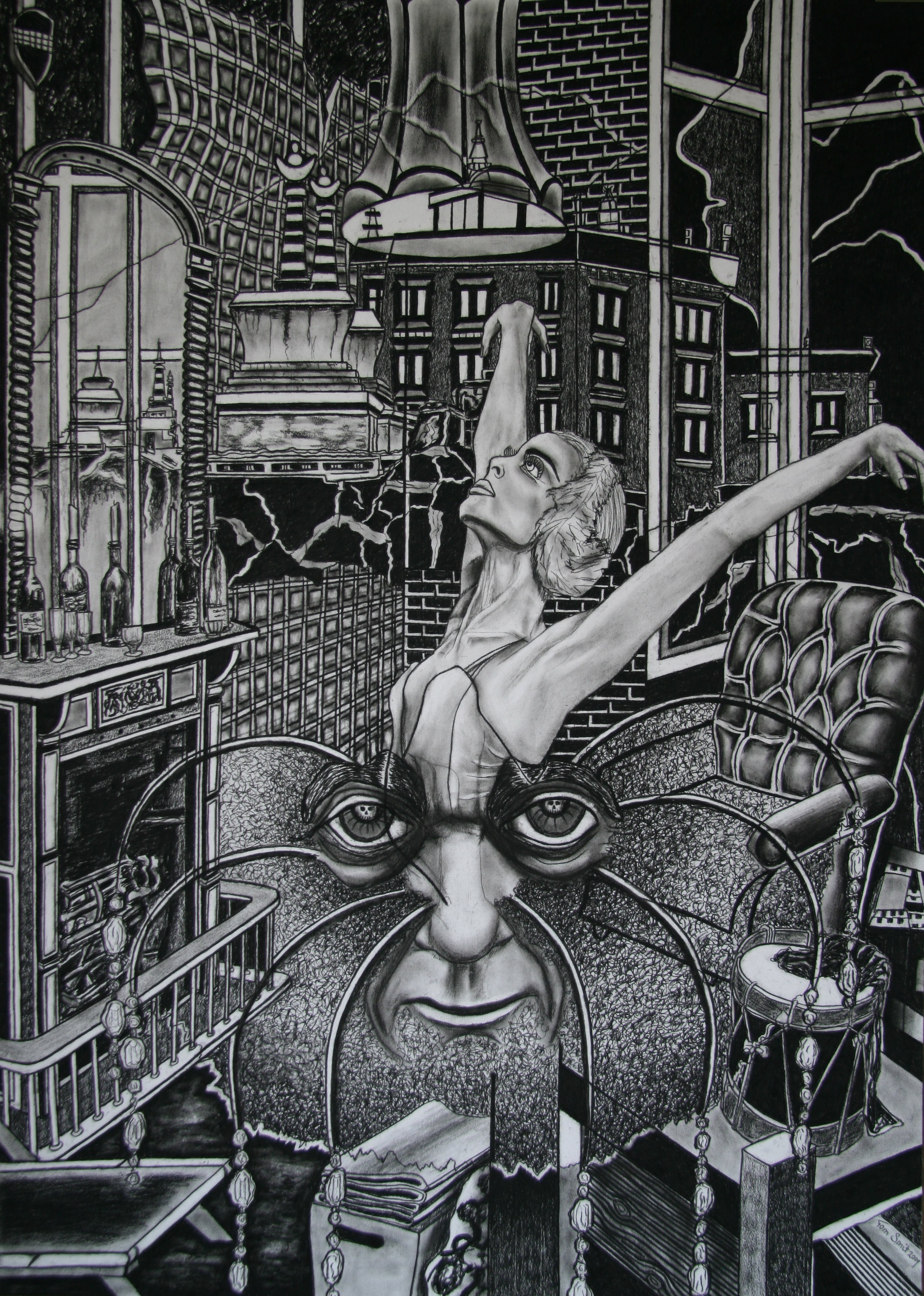 Het is Niet Geweten, 140x100cm, conte on paper 