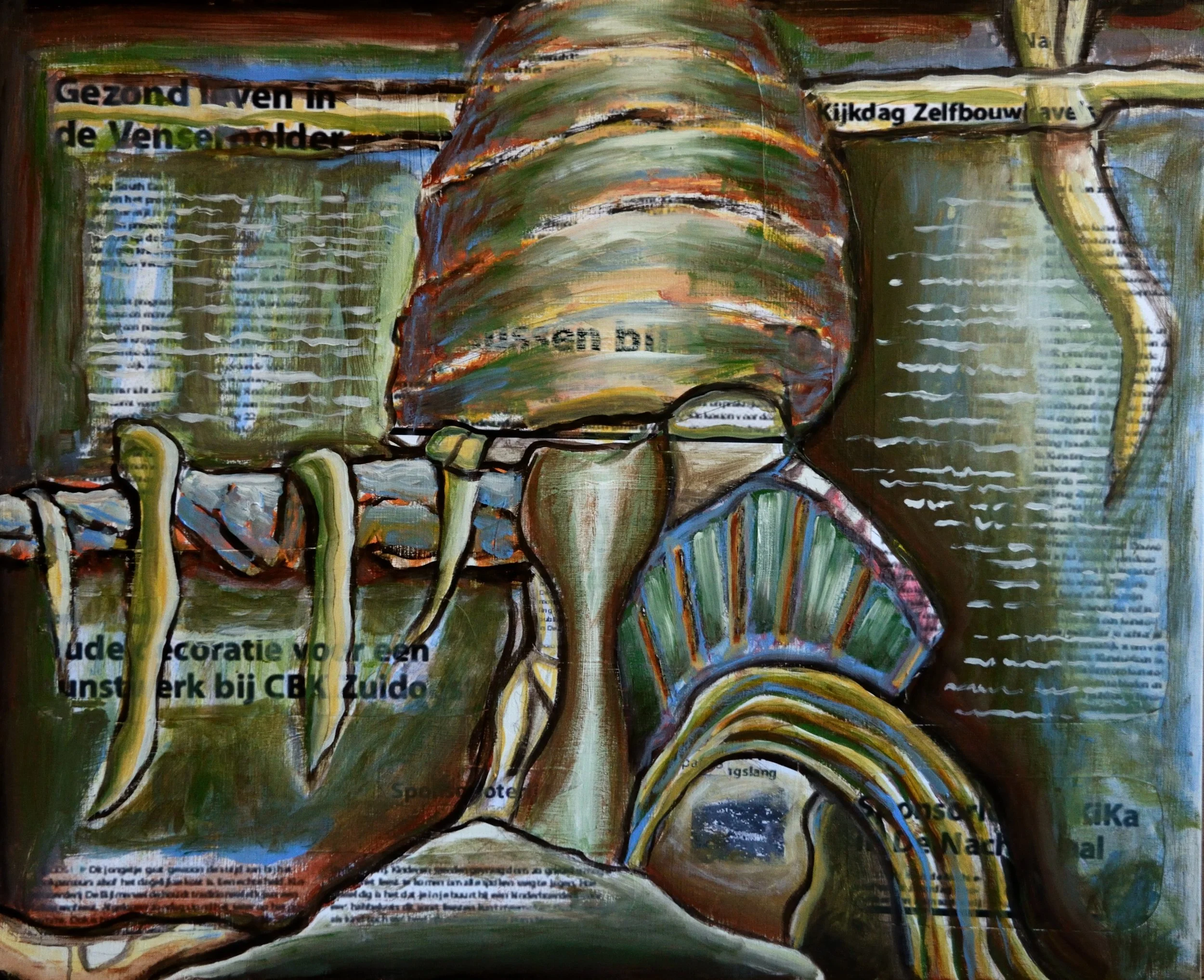 2. 2016 Nachtegaal, acrylic and collage on canvas, 90x110cm.JPG