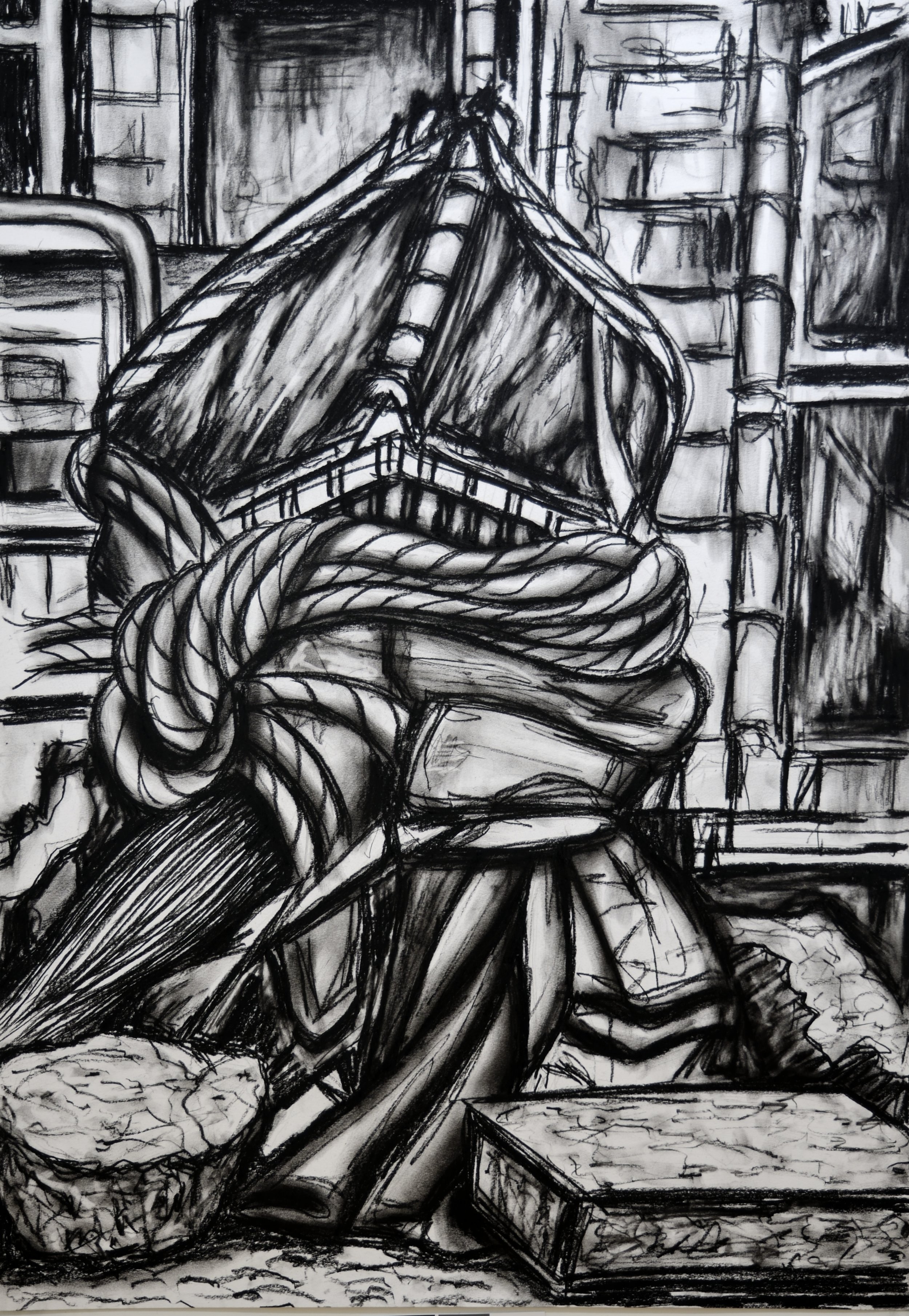 MD4, 100x70cm, conte on paper 