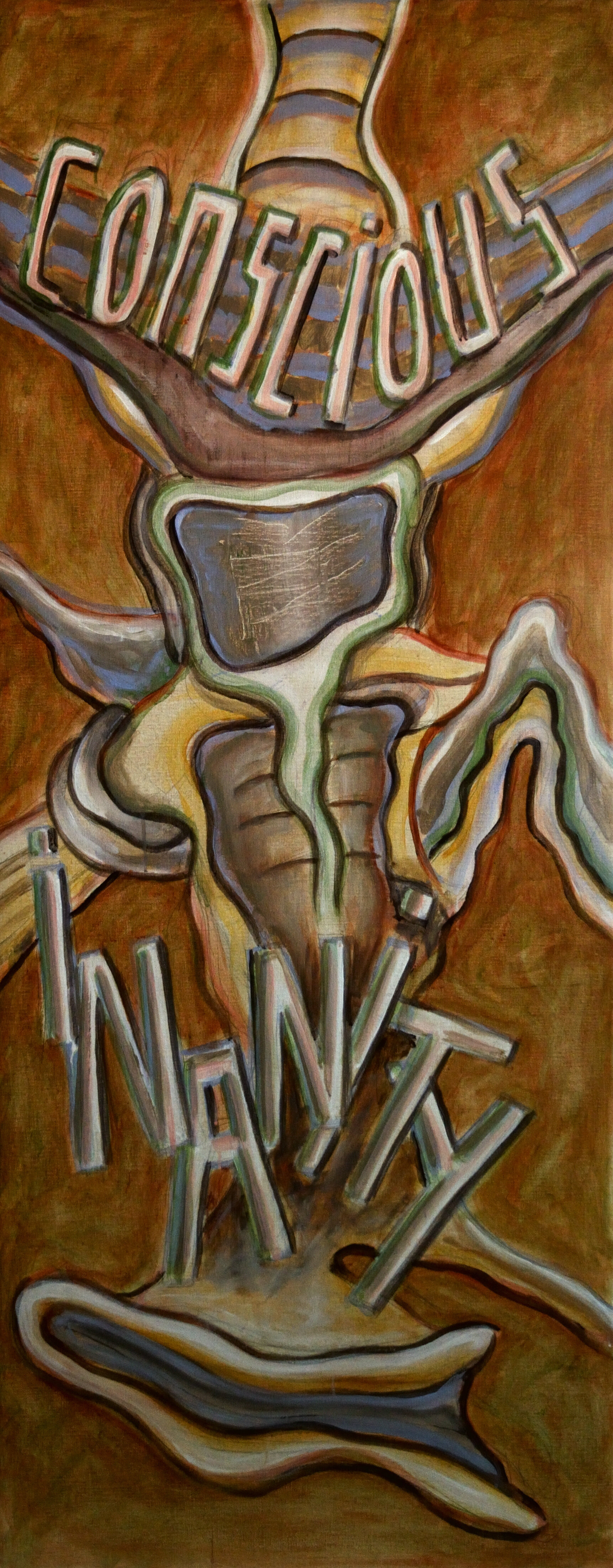 Conscious Inanity, acrylic on canvas, 150x60cm