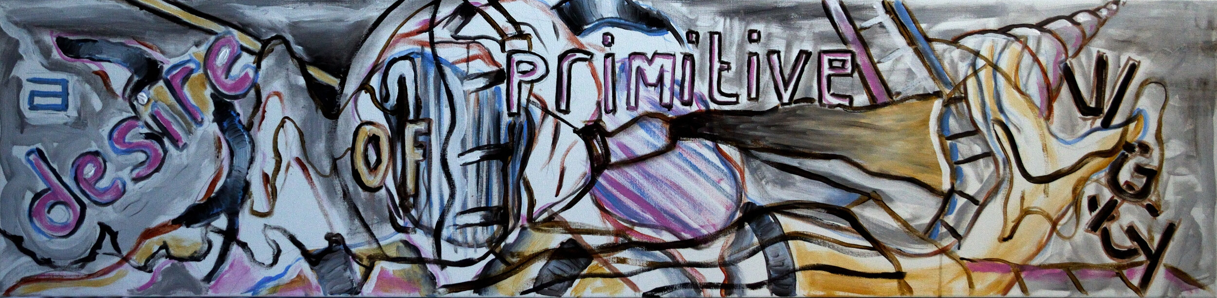 A Desire of Primitive Vulgarity, acrylic on canvas, 40x160cm, 2020