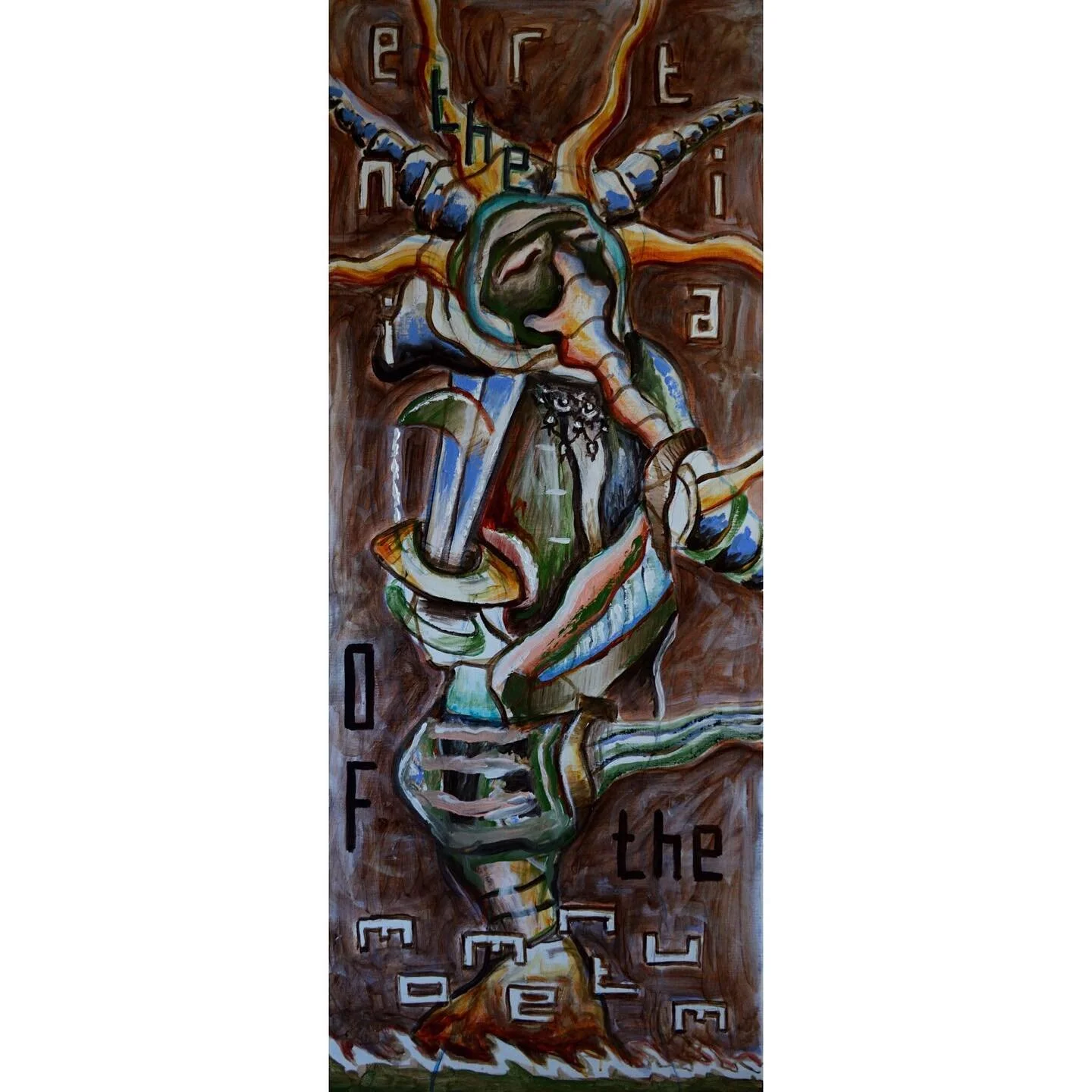 2021, The Inertia of the Momentum, acrylic on canvas, 150x60cm #contemporaryart #painting #amsterdamartist  #zombieart