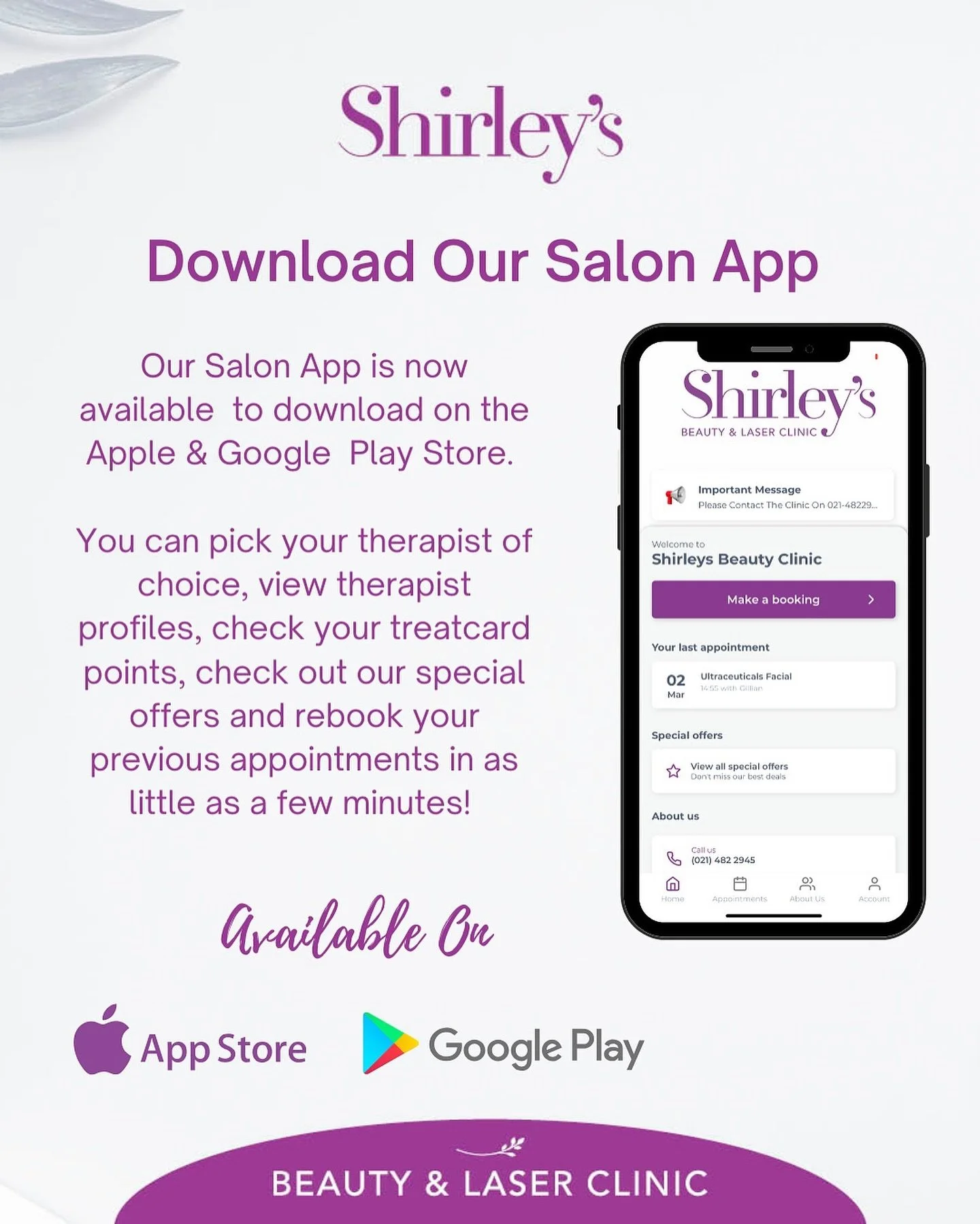 🚨24/7 Salon App🚨 
Do you use our 24/7 Online Booking System?
Did you know that we also have a Salon App available on both the Apple & Google Play Store📲
You can download the app here - https://linktr.ee/Shirleysglanmire
👉🏼View Our Team &