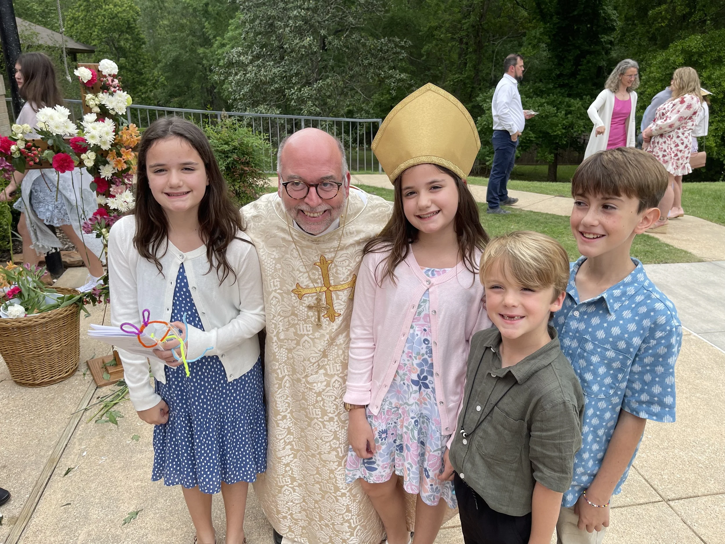Bishop Fisher with kids