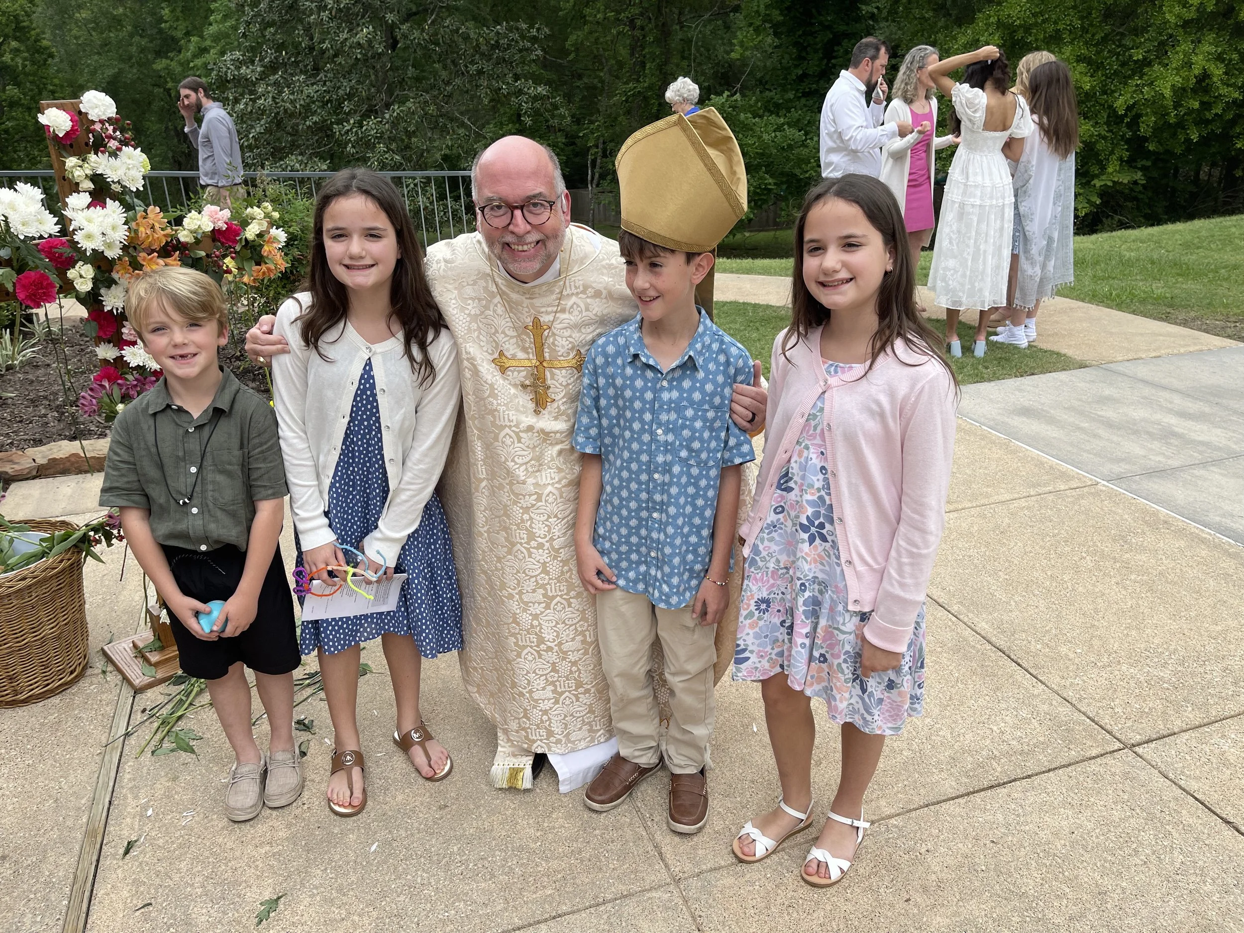 Bishop Fisher with kids