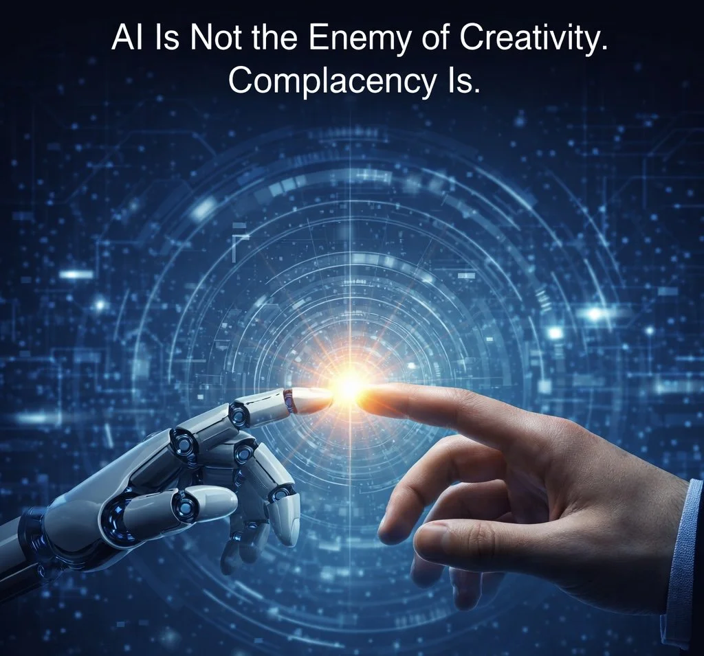 AI Is Not the Enemy of Creativity, Complacency Is.
