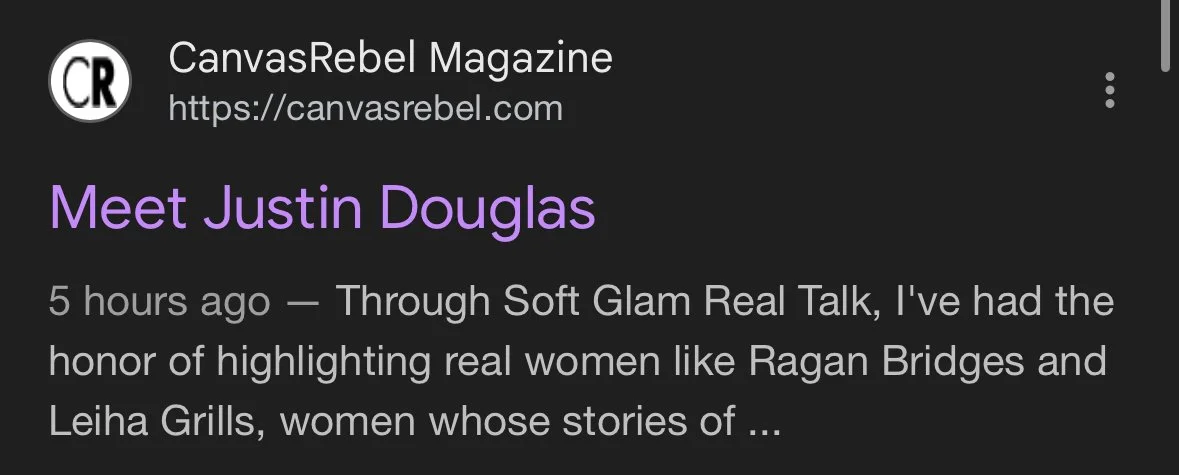 Soft glam real talk Justin Douglas