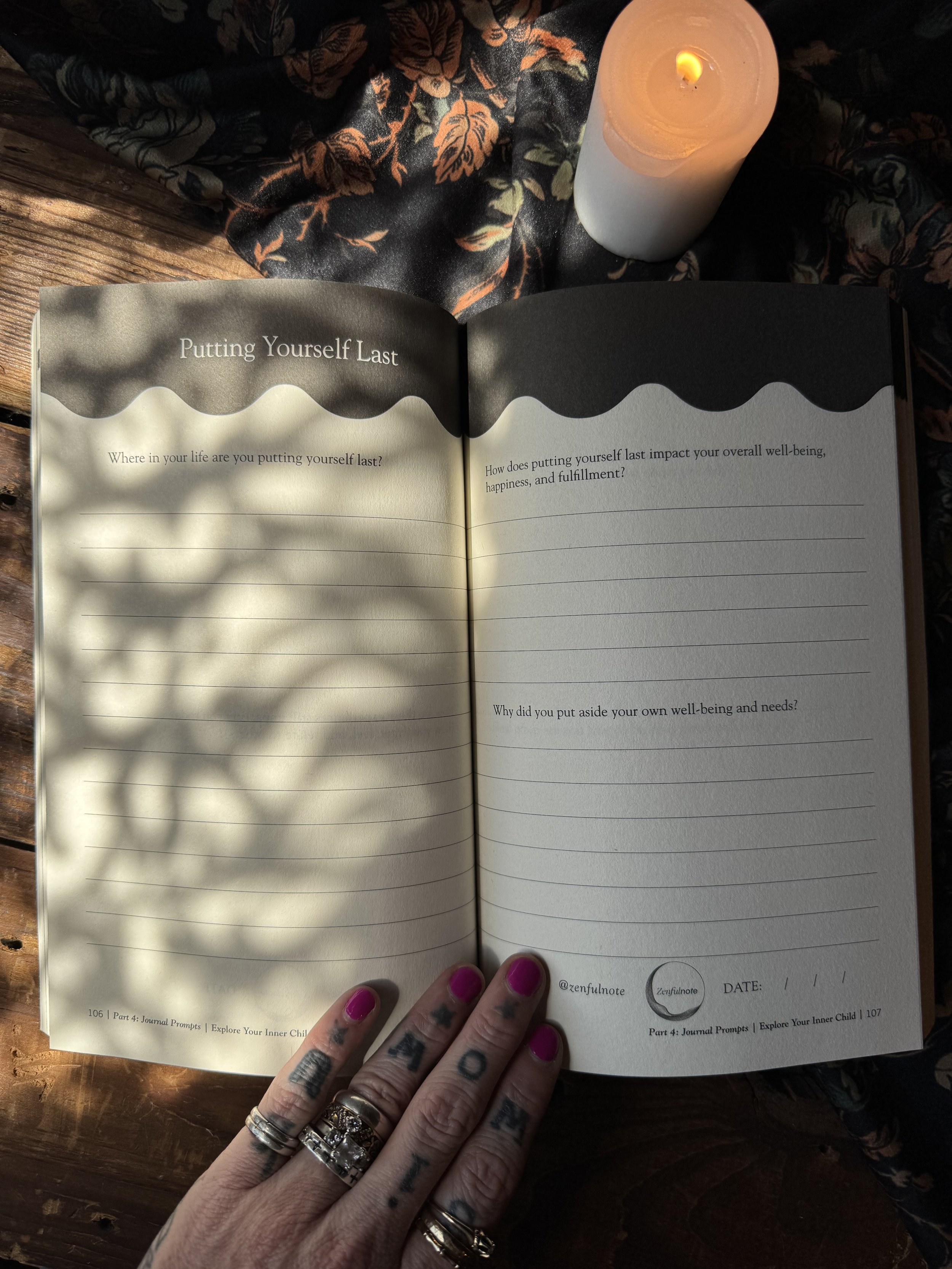 Black and grey Shadow work journal workbook