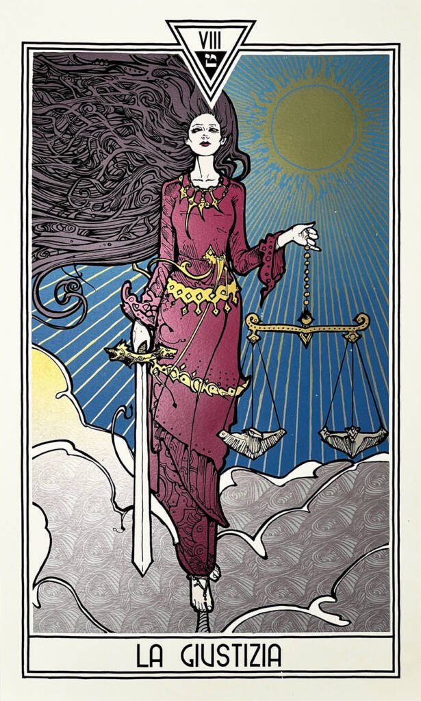 tarot print of Justice by Malleus
