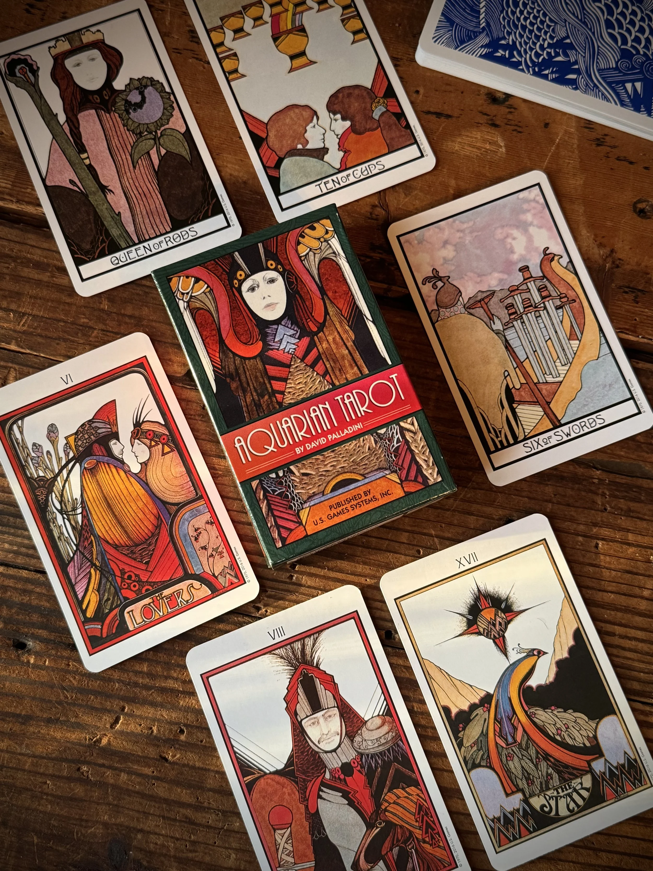 art deco style Aquarian tarot deck