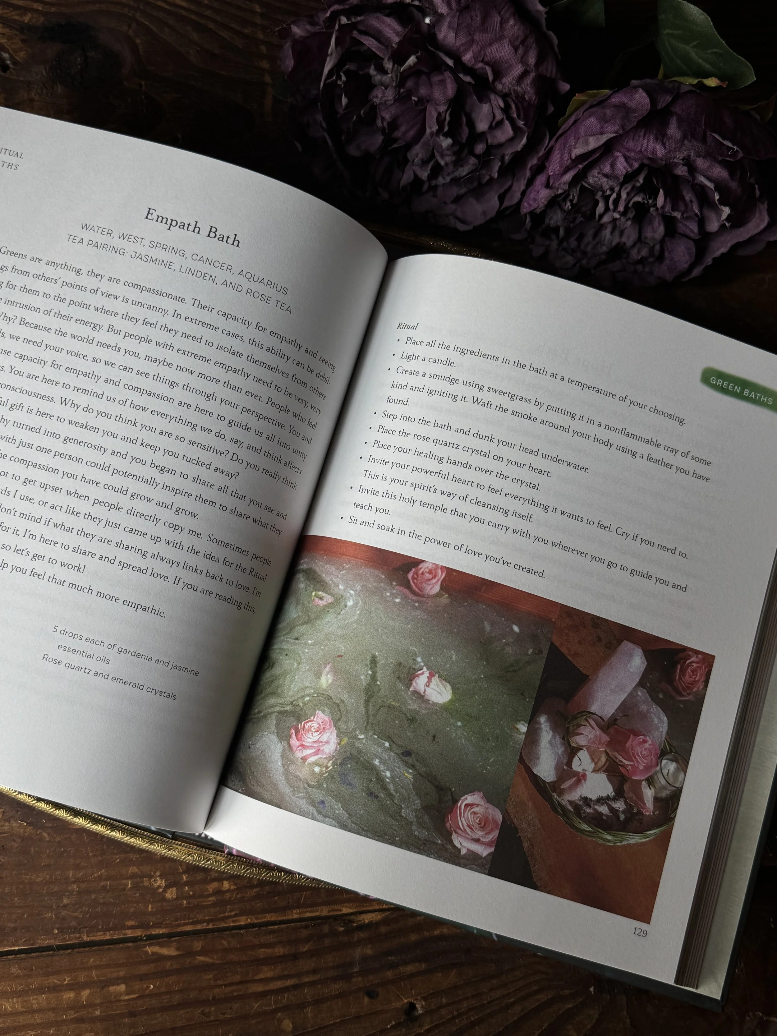 Ritual Baths, a book the walks you step-by-step through setting up a ritual bath, is full of beautiful photos of magical baths