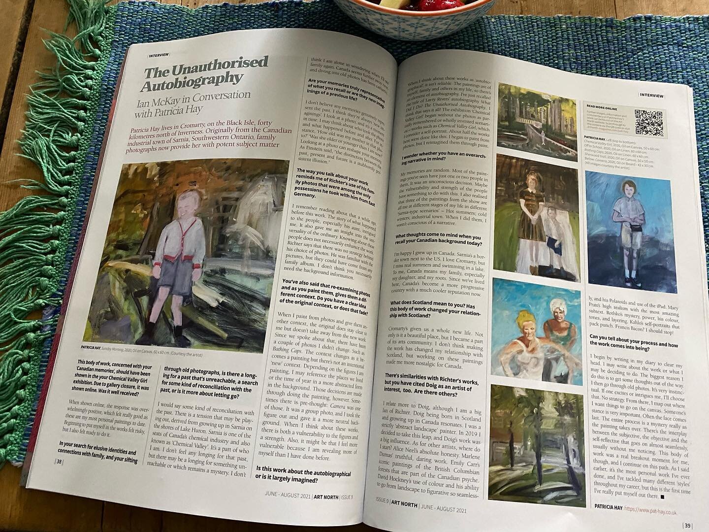 Look 👀 what came in the post this morning! A little breakfast reading! Thanks again Ian McKay and ArtNorth. (ps.the whole issue is brilliant, as usual). 

#artnorth #artnorthmagazine #scottishpainting #scottishart #canadianpainter #canadianpainting