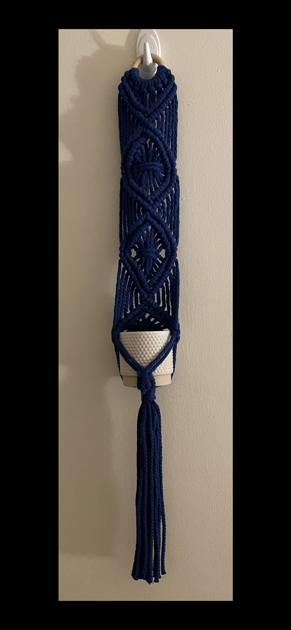 Blue patterned plant hanger