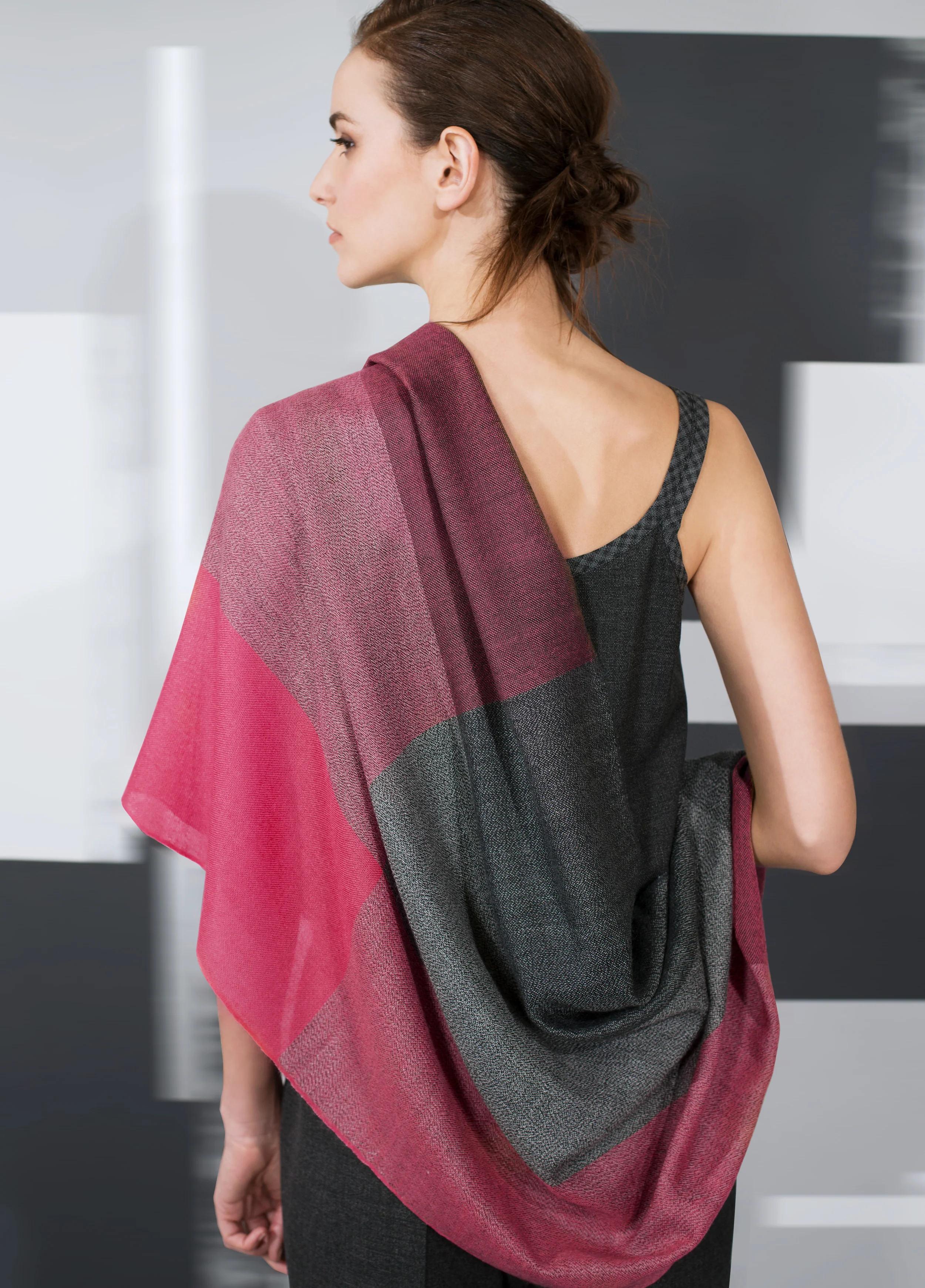 Ultra fine cashmere triple tone scarf green orchid with black and oyster aqua lily with enameled teal and black hyacinth with indigo blue and mercury blue begonia with black pearl and black marigold with blue amber and indigo blue