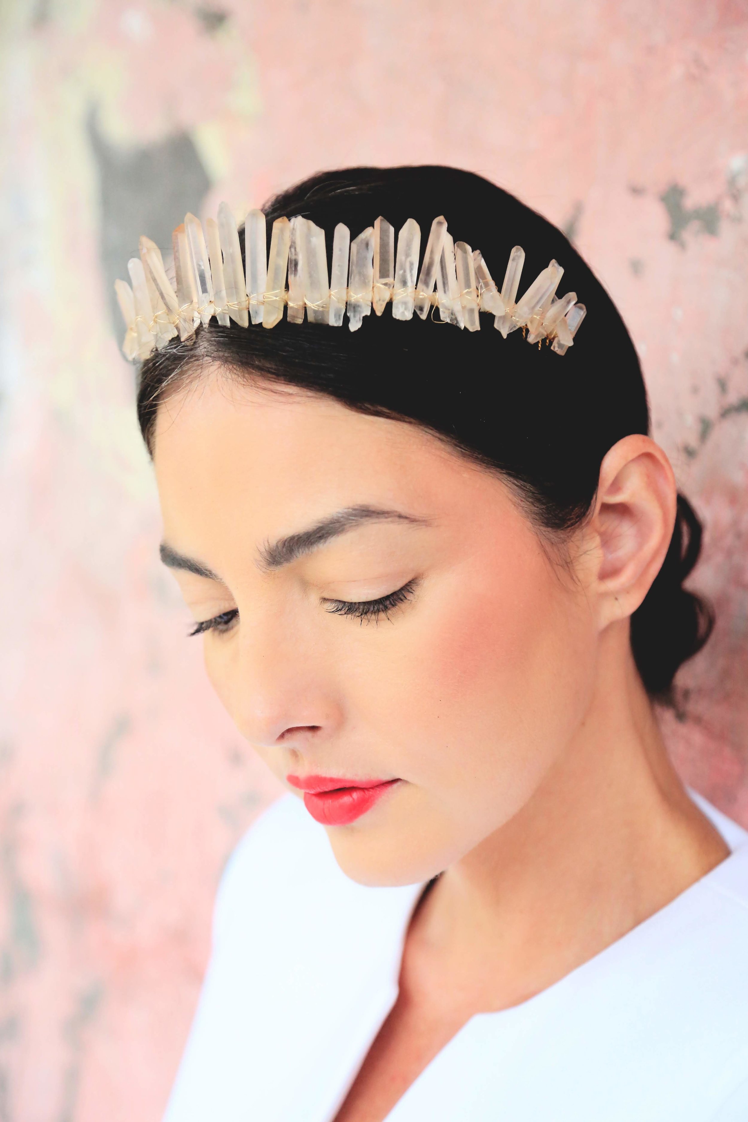 GRÍMSEY rose quartz crown