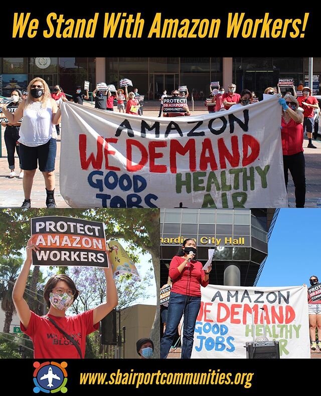 @MayorJValdivia rolled out the red carpet for @amazon at @SBDAirport while ignoring what local Amazon workers are going through during the COVID-19 crisis. Today @SBACommunities delivered 2000+ petition signatures by local workers demanding change #P