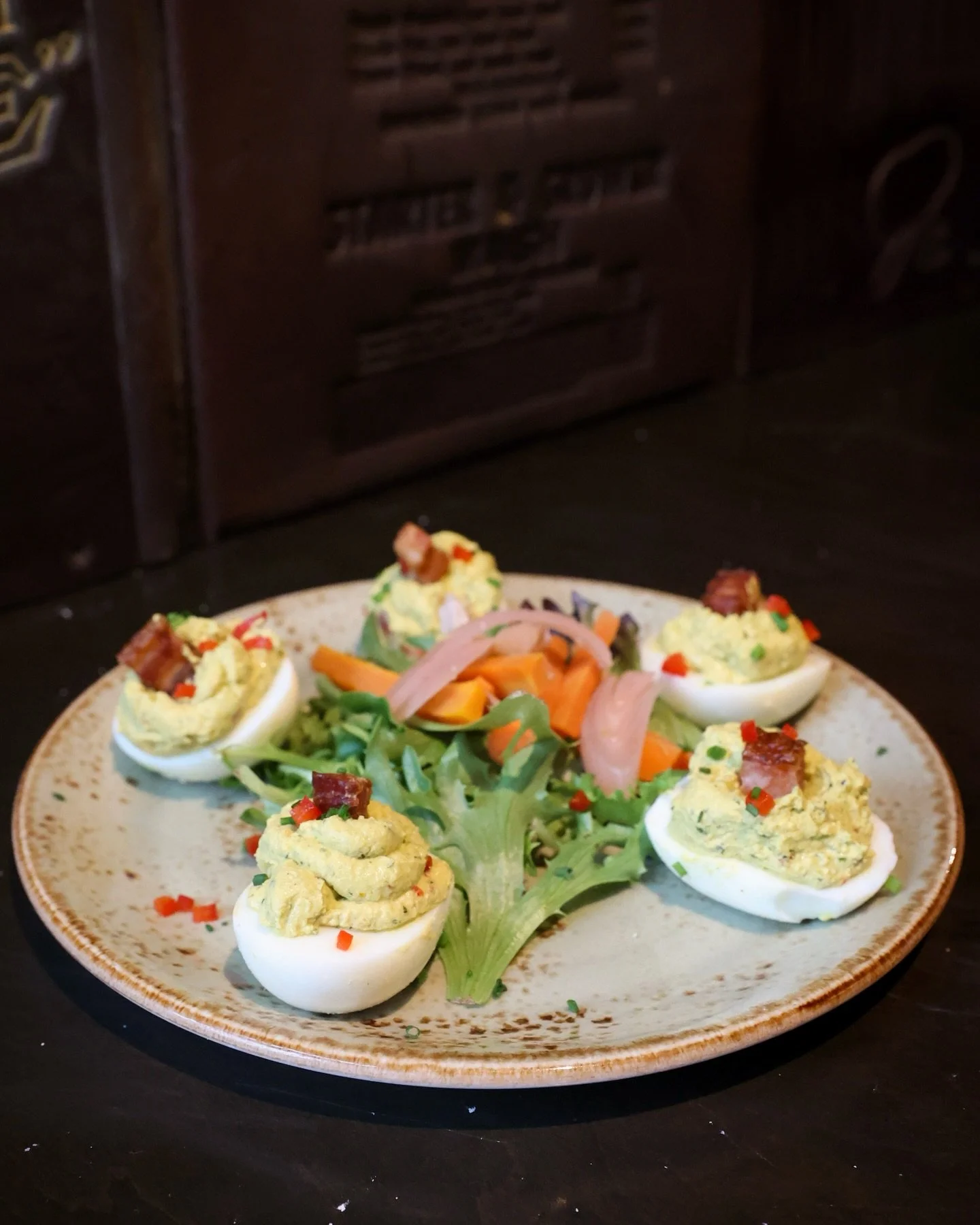 They&rsquo;re called &ldquo;Devil of an Egg&rdquo; because the voices whisper and make you eat 25 of them. 🥚

Our deviled eggs are made with local farm fresh eggs from @sunnysideeggco ! We won&rsquo;t judge if you eat 25!

📸: @kycahillphotos 

#dev