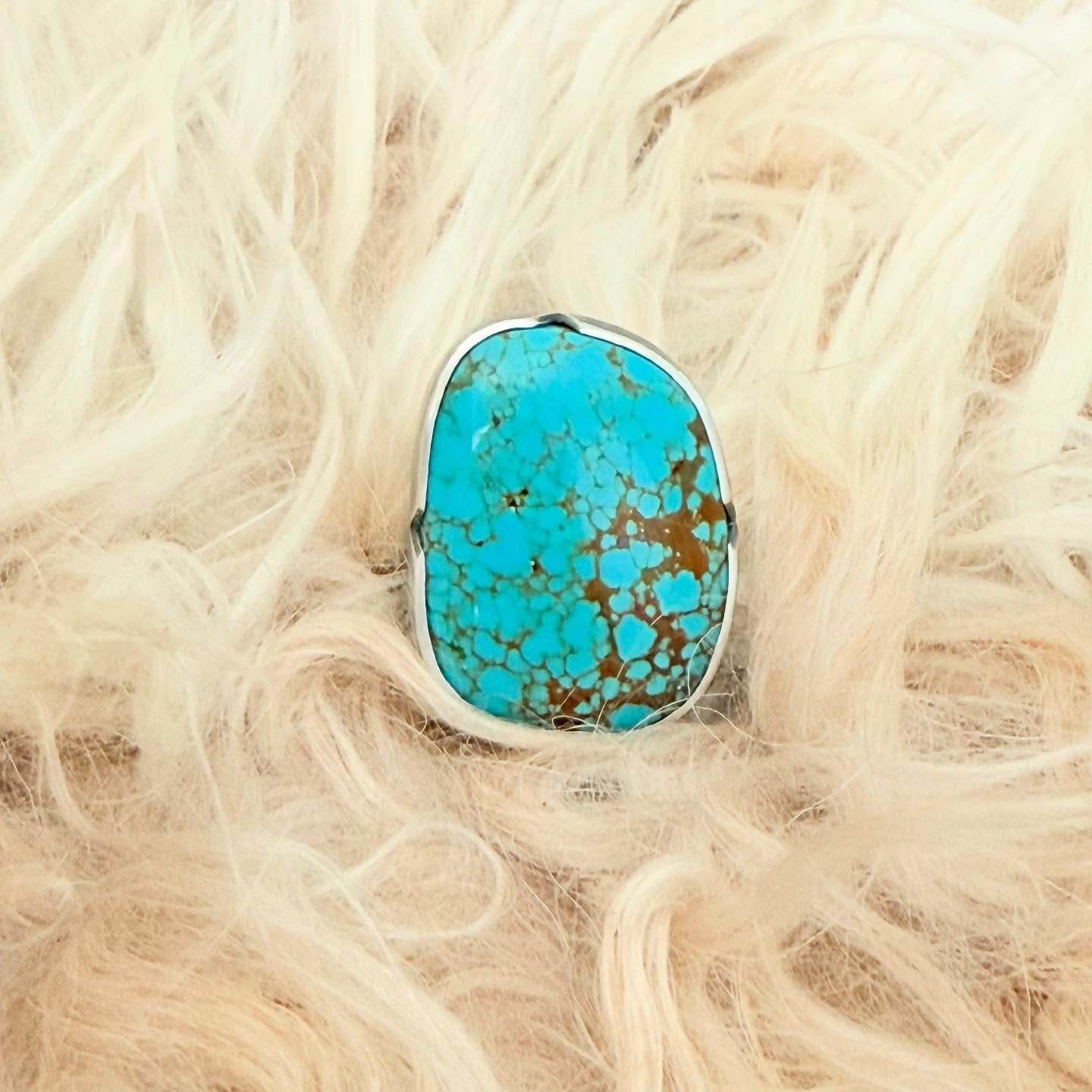 Kiki! A long lost friend reached out recently through my website and ordered this #8 Turquoise and silver ring. It&rsquo;s been a long time friend, so good to hear from you!🫶