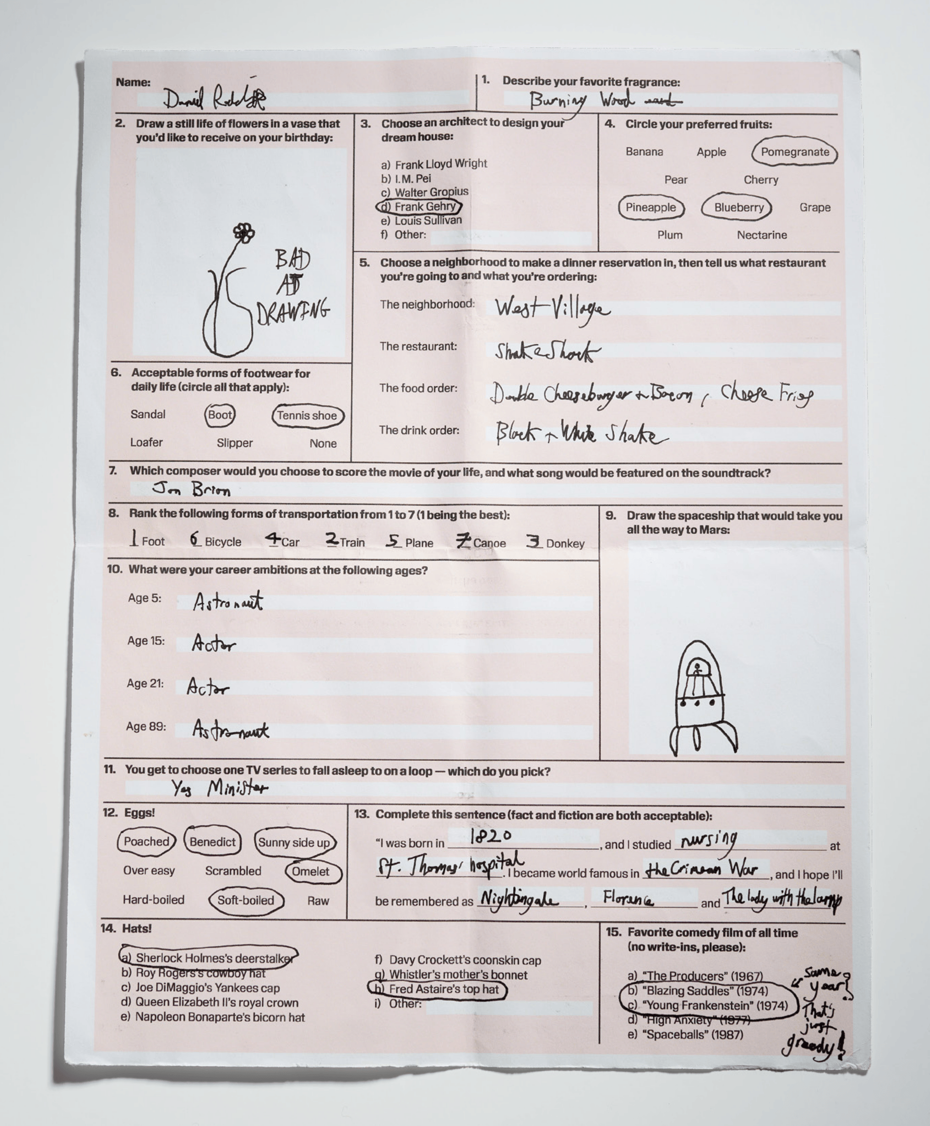 Daniel Radcliffe Takes the Mel Brooks Questionnaire