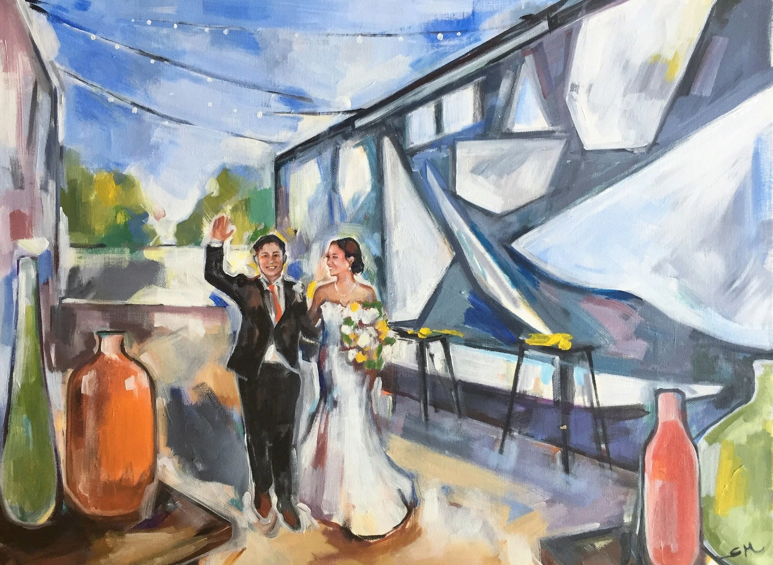 Shalayne Mowry is a live wedding painter serving Jackson Hole, Wyoming, and Bozeman, Montana.
