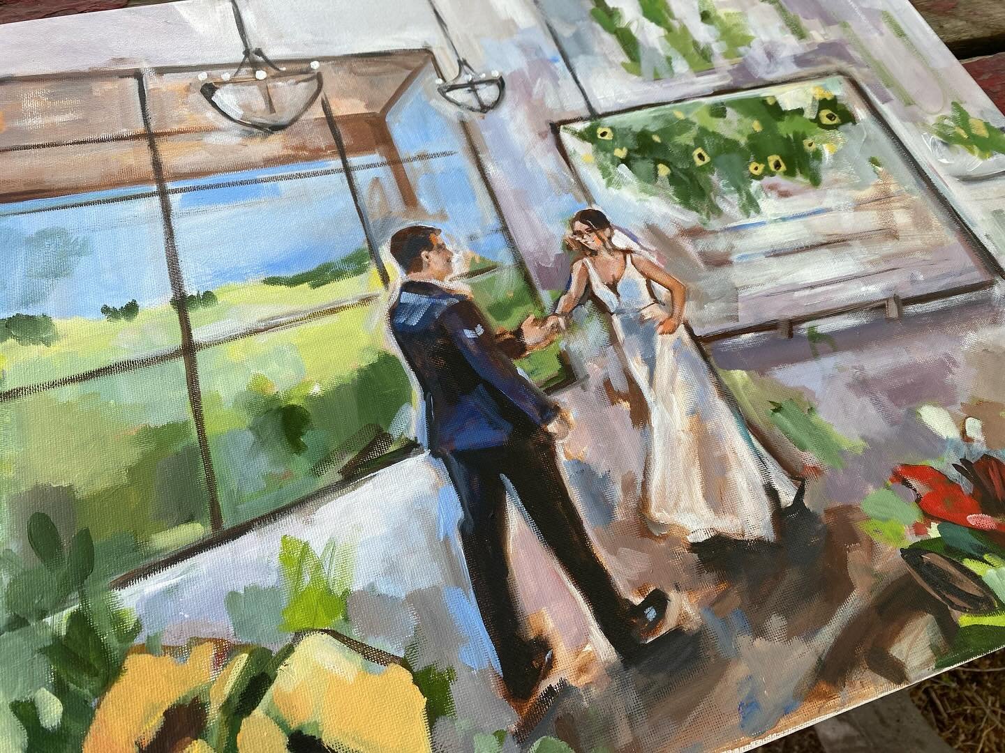 A work in progress (almost done) from a wedding a few weeks ago! I had fun with the perspective on this one! 

#liveweddingpainter #weddingpainter #livepainter #eventpainter #liveeventpainter #weddingpainting #livepainting #justengaged #newlyengaged 