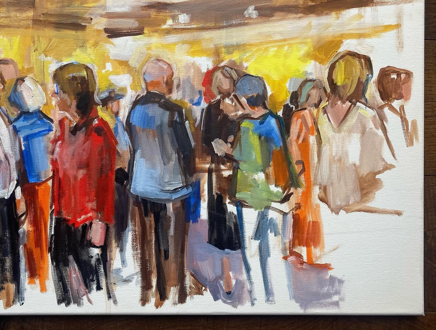 First corporate live painting event in the books! I was there to capture the cocktail hour. Very fun, VERY excited!! Here&rsquo;s my favorite corner (still in progress). 

#livepainter #liveeventpainter #liveweddingpainter #weddingpainter #eventpaint