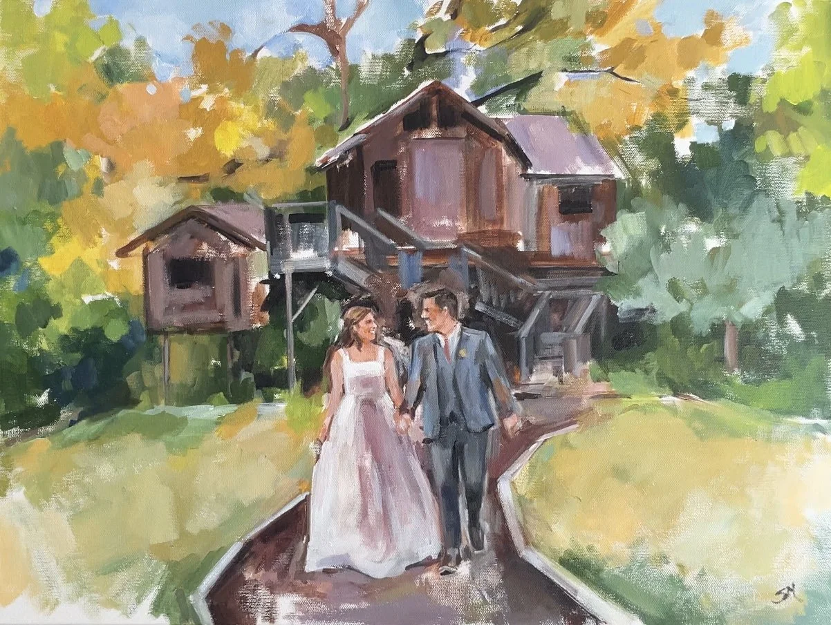 Shalayne Mowry is a live wedding painter serving Jackson Hole, WY, Denver, CO, Salt Lake City, UT, and beyond.