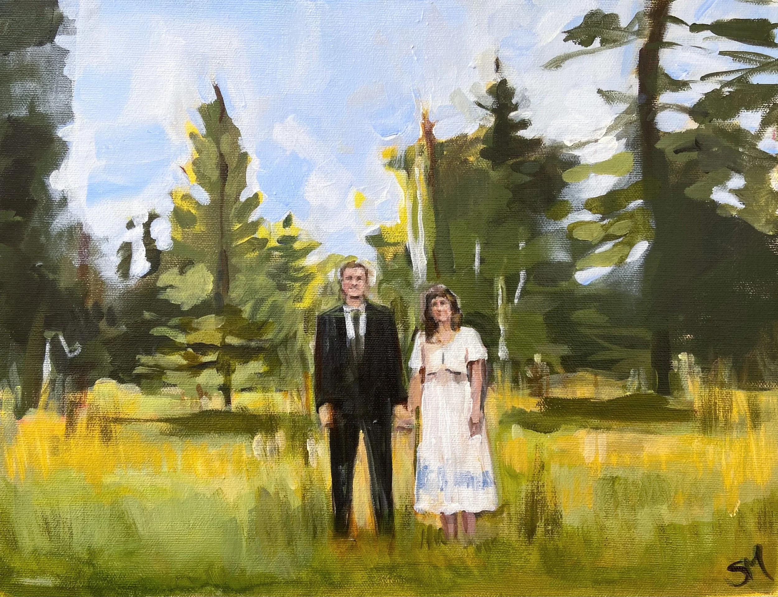 Shalayne Mowry is a live wedding painter serving Wyoming, Montana, East Idaho, the Black Hills.