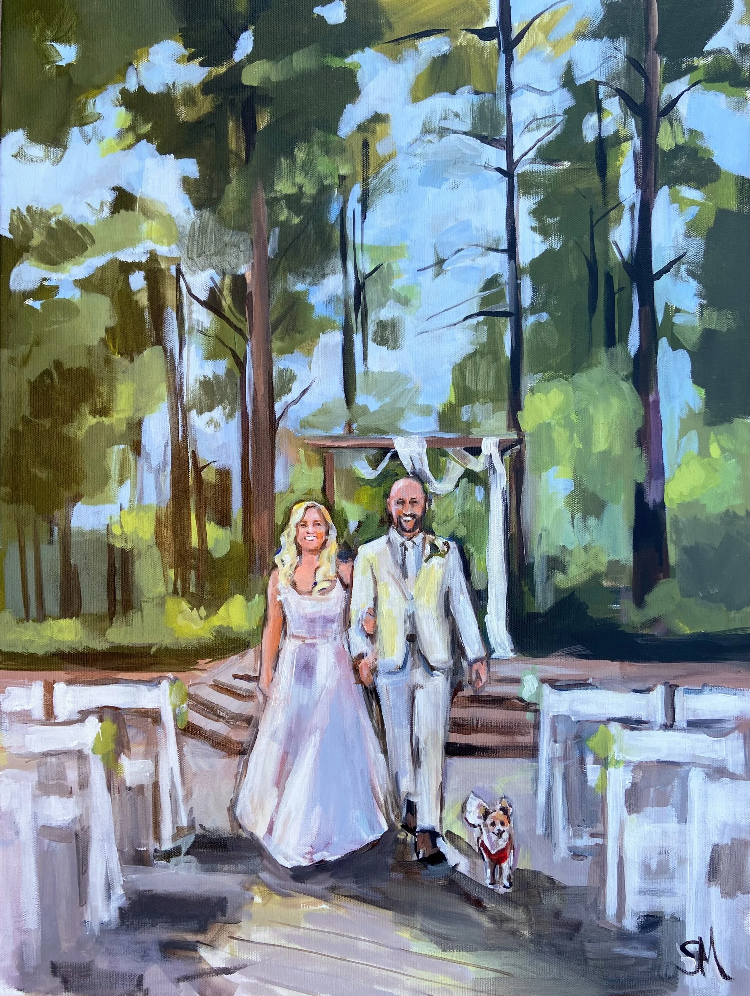 Shalayne Mowry is a live wedding painter serving Jackson Hole, Wyoming, and Bozeman, Montana.