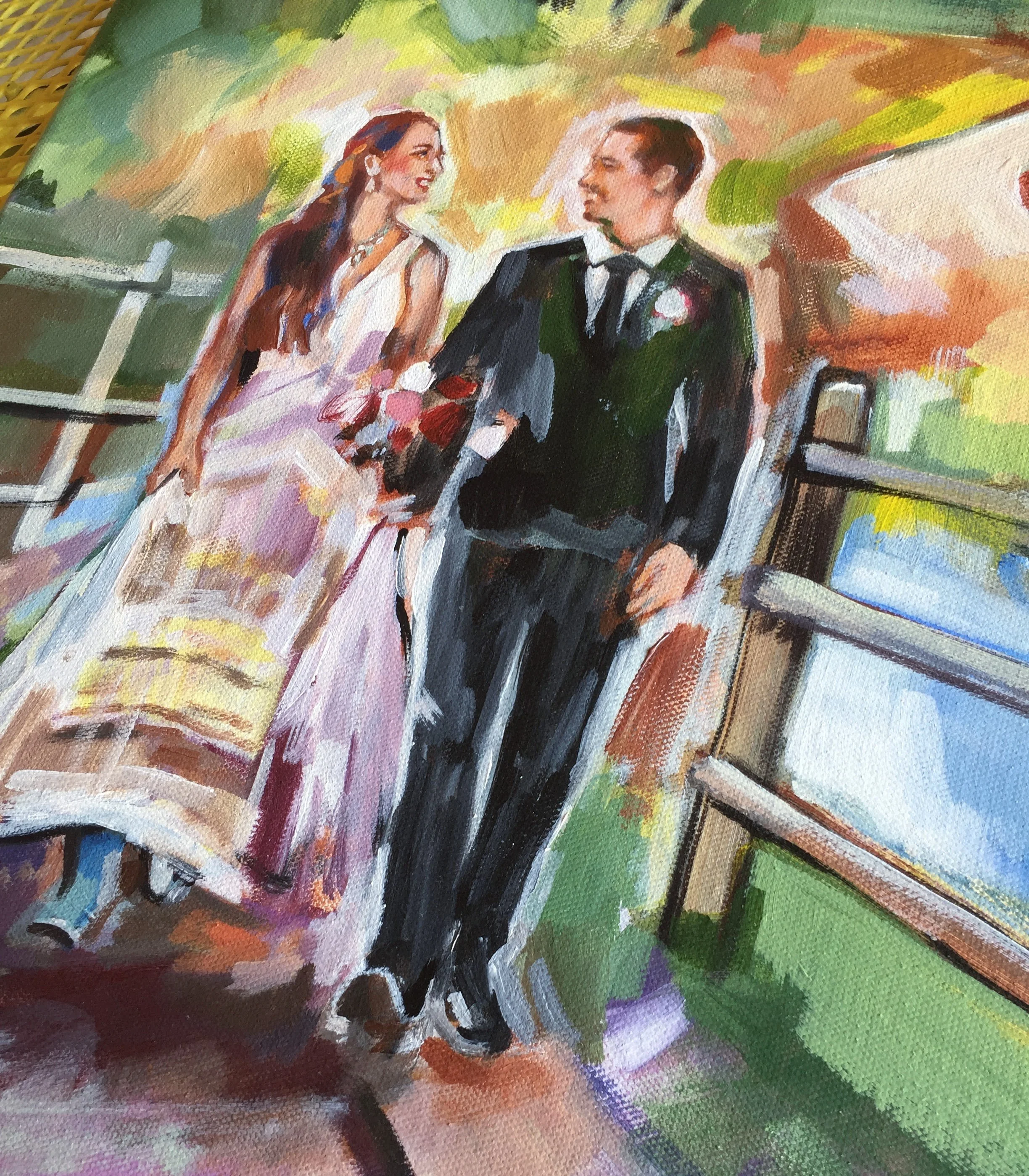 Shalayne Mowry is a live wedding painter serving Wyoming, Montana, East Idaho, the Black Hills.