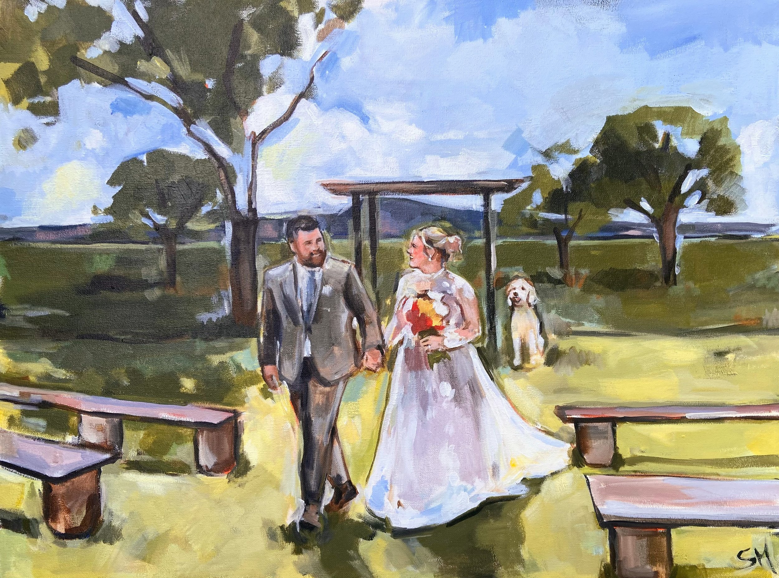 Shalayne Mowry is a live wedding painter serving Jackson Hole, Wyoming, and Bozeman, Montana.
