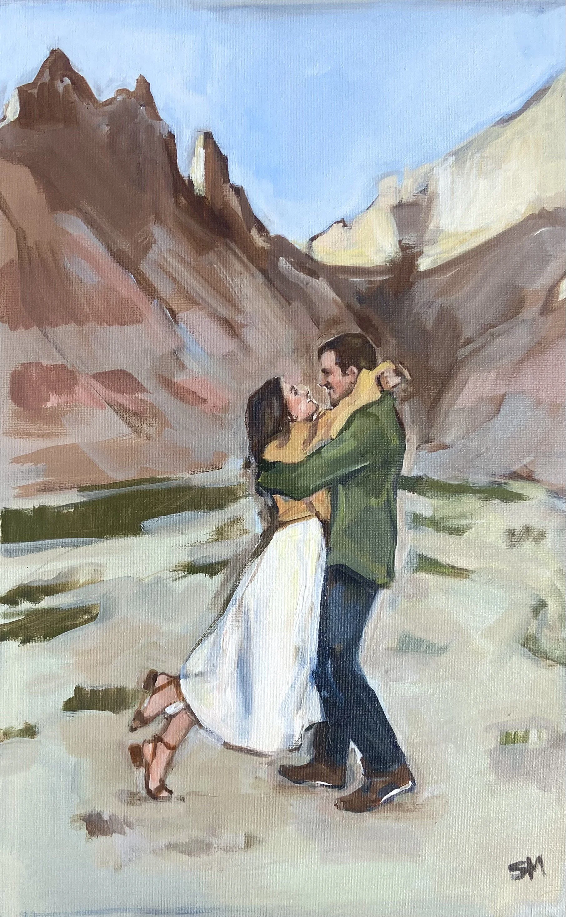 Shalayne Mowry is a live wedding painter serving Wyoming, Montana, East Idaho, the Black Hills.