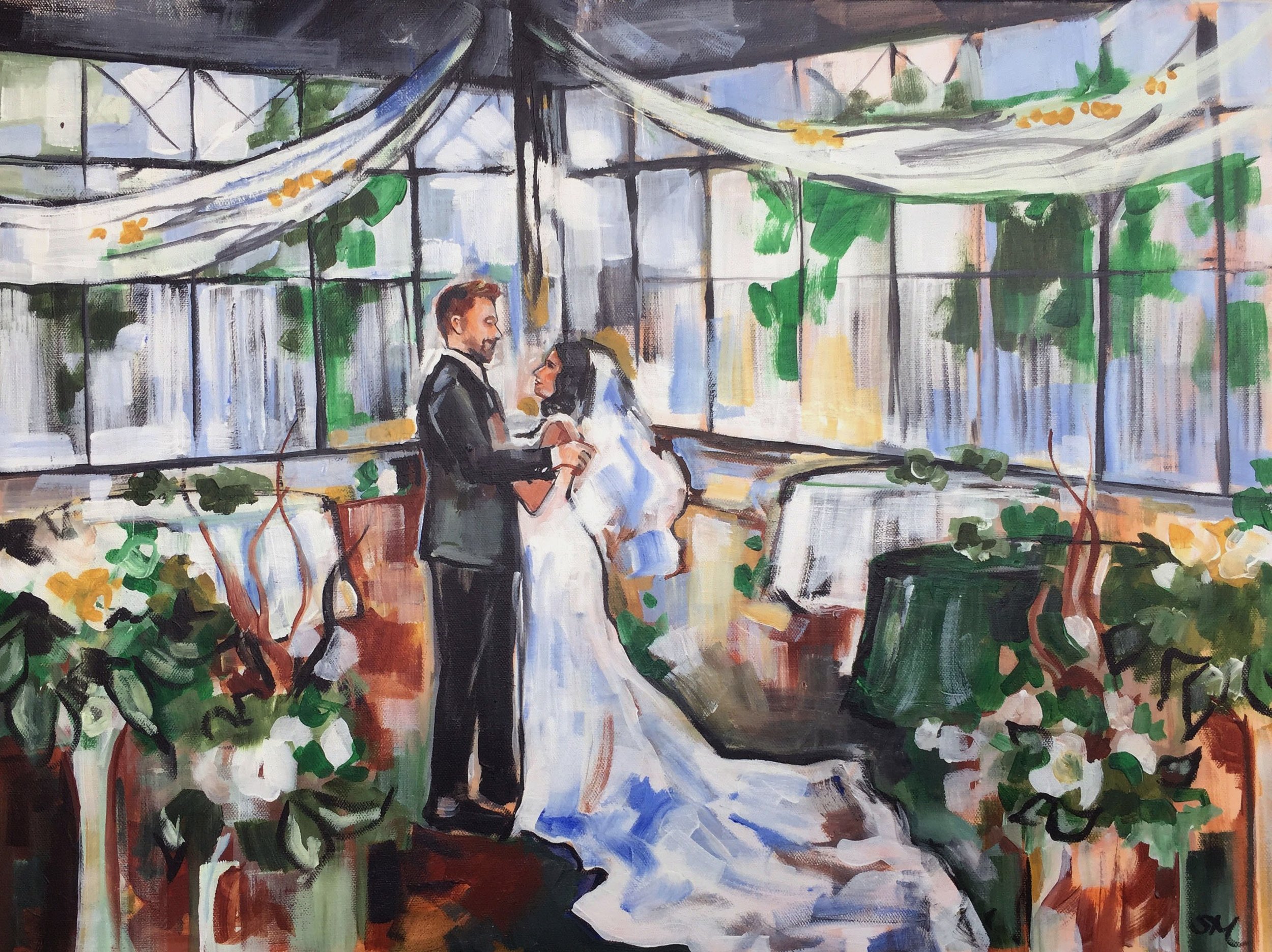 Shalayne Mowry is a live wedding painter serving Jackson Hole, Wyoming, and Bozeman, Montana.