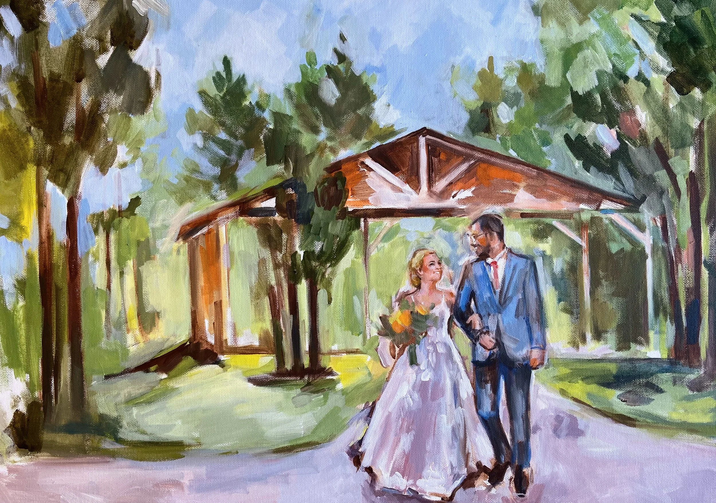 Shalayne Mowry is a live wedding painter serving Wyoming, Montana, East Idaho, the Black Hills.
