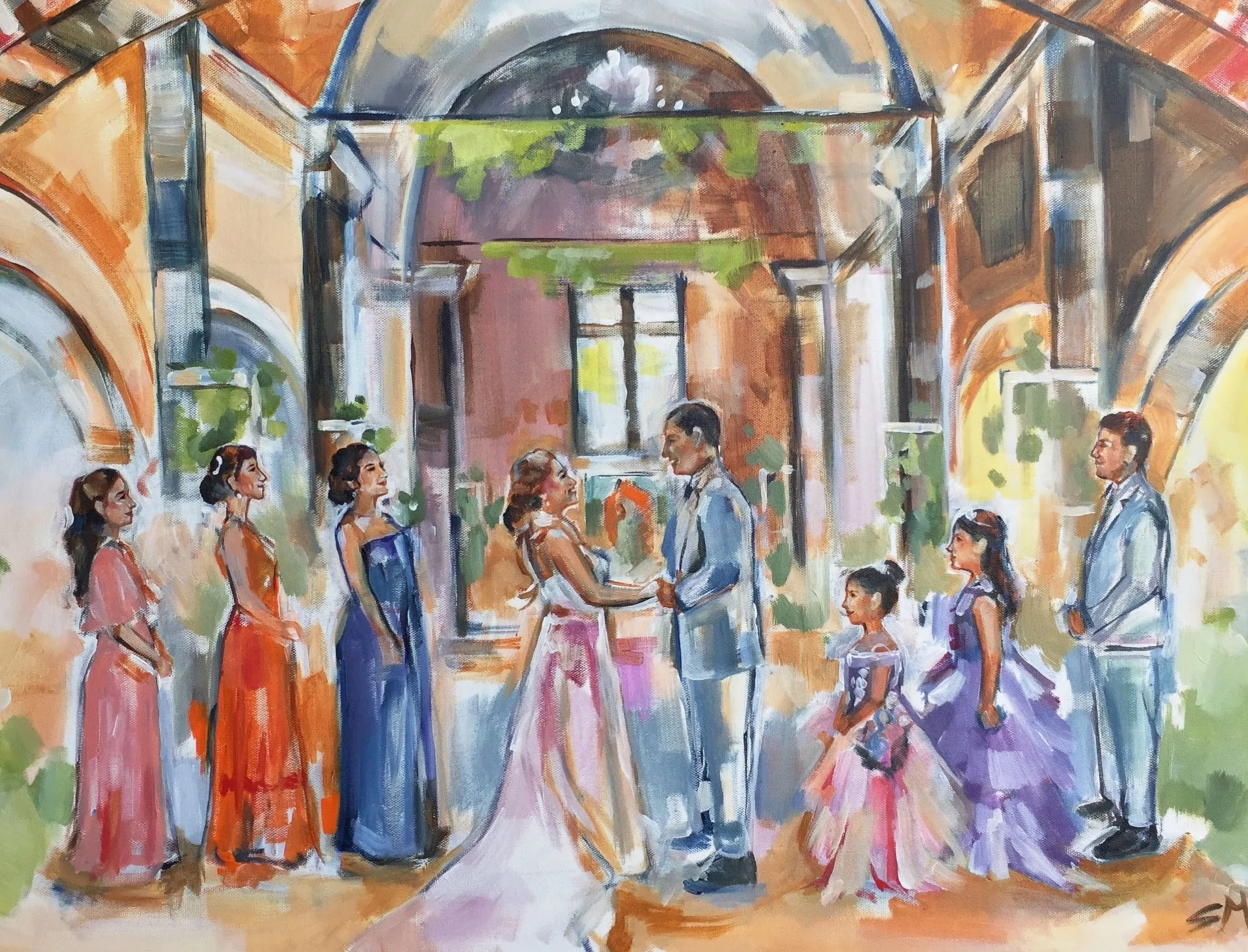 Shalayne Mowry is a live wedding painter serving Wyoming, Montana, East Idaho, the Black Hills.