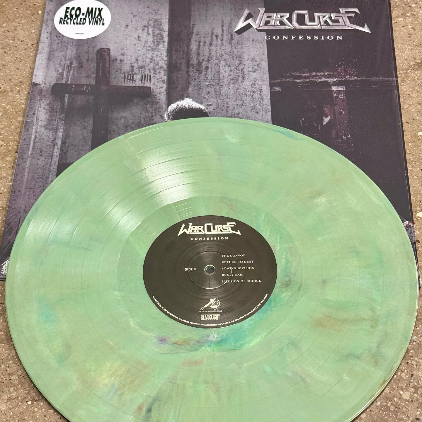 Recycled (Eco) vinyl is sick AF! We can&rsquo;t wait to see what everyone&rsquo;s albums look like. Confession available worldwide this Friday via @metalbladerecords /@blacklightmediaofficial