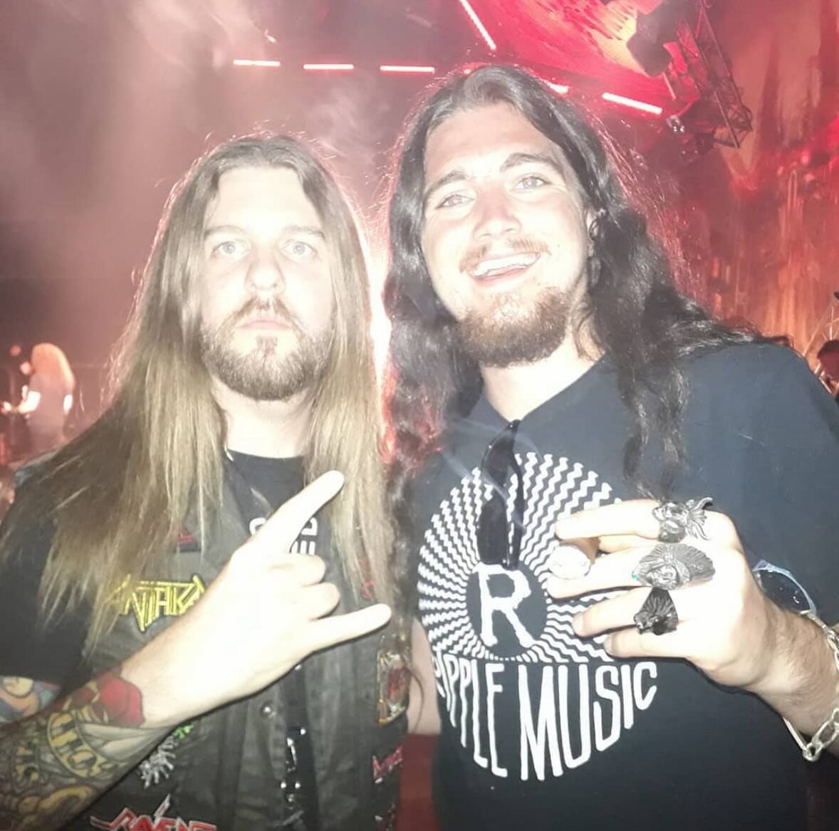 Our very own Justin Roth hanging with @blacklightmediaofficial &lsquo;s Matt Bacon, watching War Curse manager @kragenlum play in @exodusbandofficial side stage - Hellfest 2018. None of us were in the positions we&rsquo;re in now, back then. Reminder