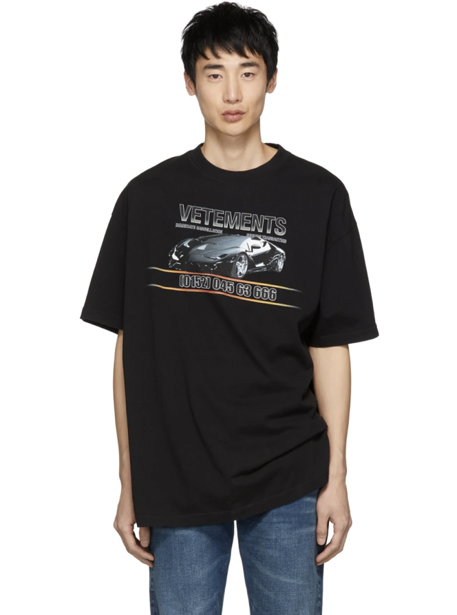 △ Vetements Black Car Hotline T-Shirt US$322 (~HK$2,511)