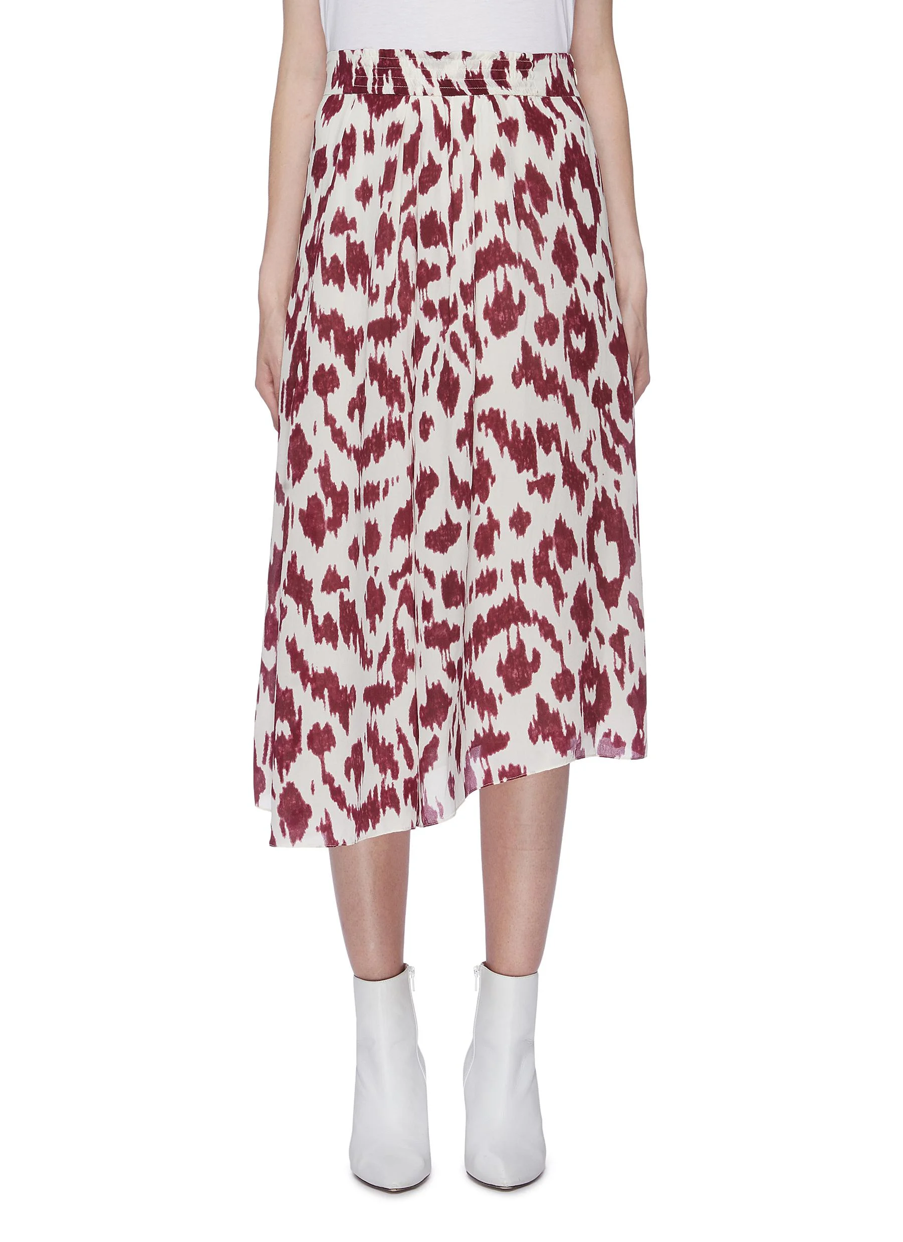 Isabel Marant Étoile 'Yeba' Leopard Print Silk Crepe Midi Skirt HKD$3,780